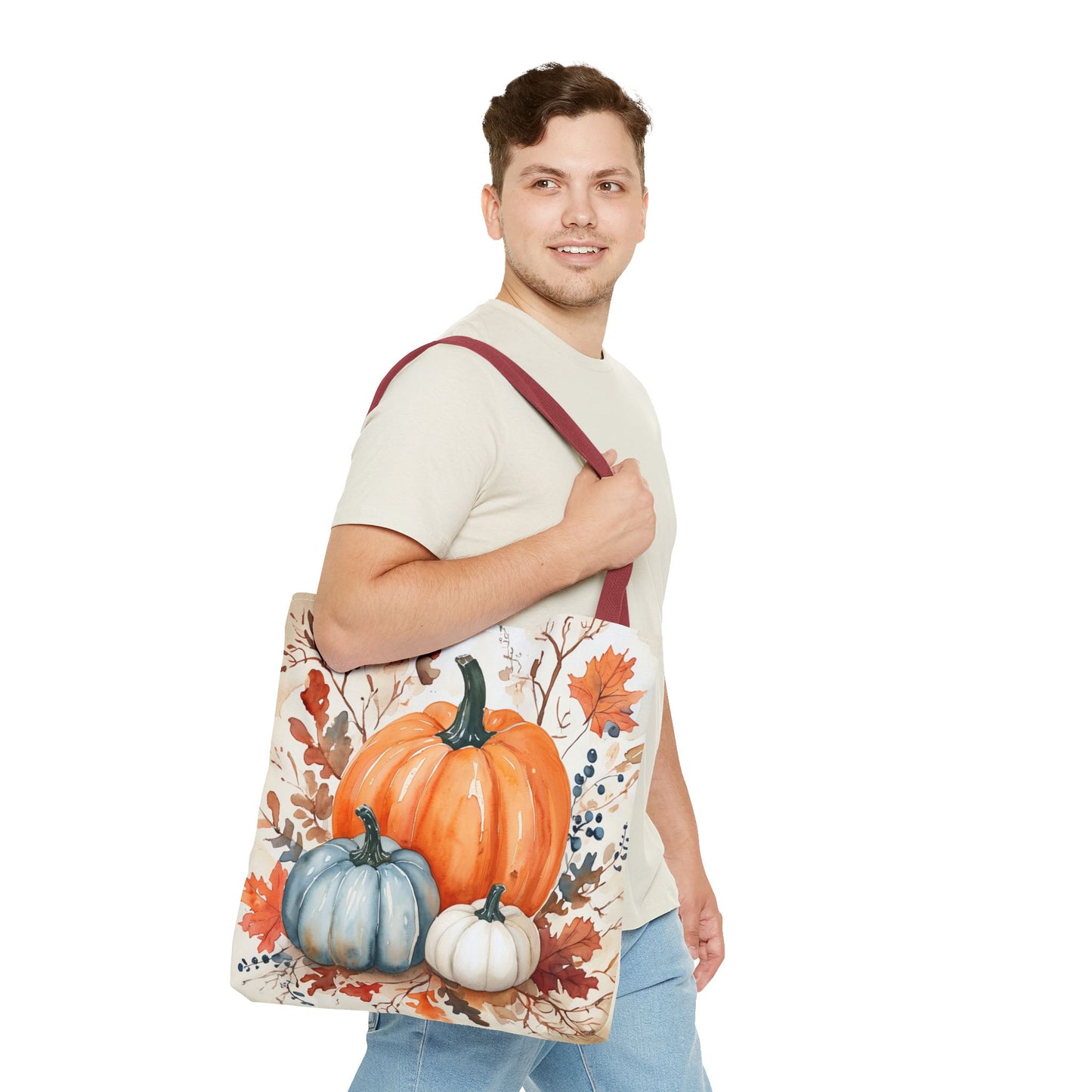 Pumpkin Harvest Tote Bag, Fall Farmhouse Autumn Market Bag