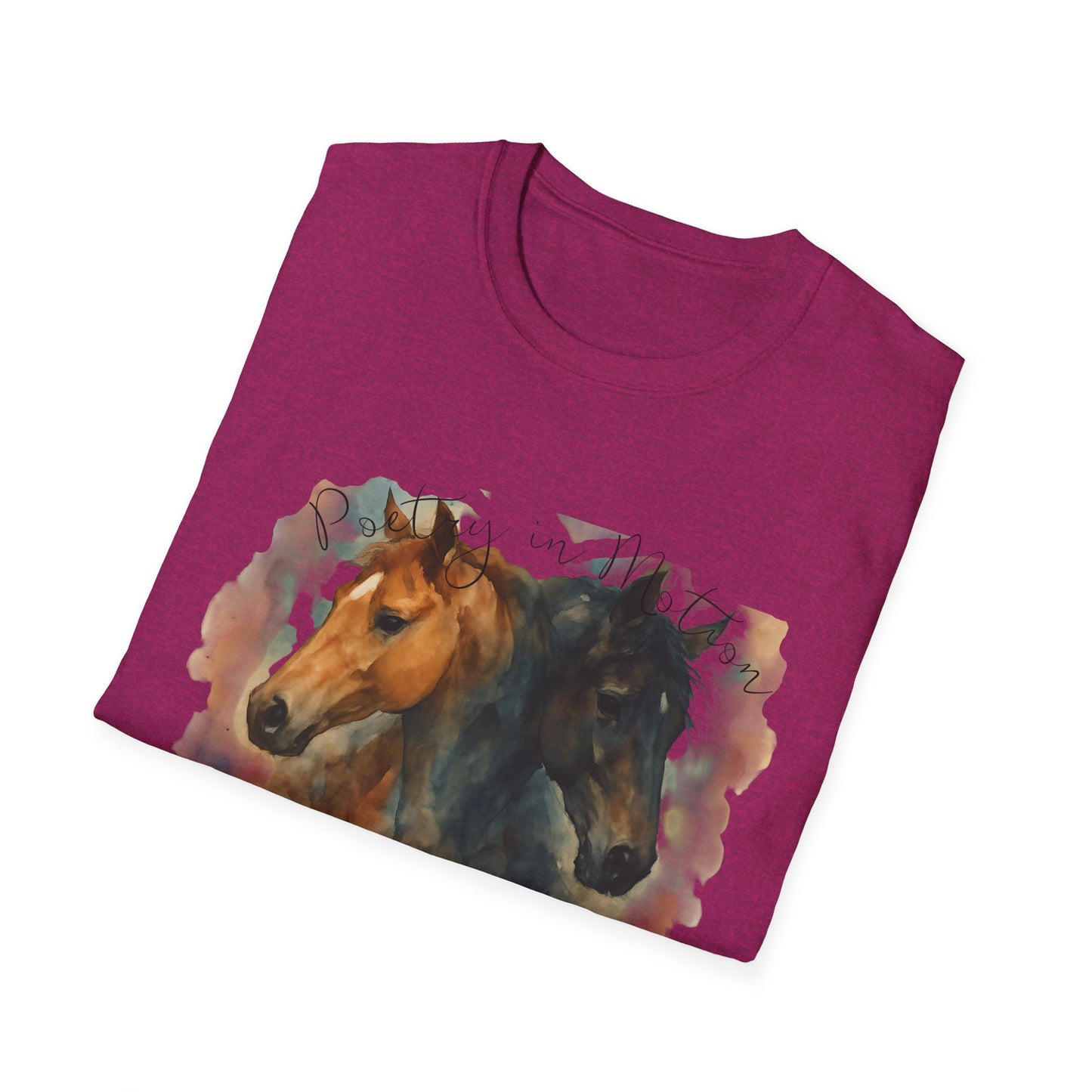 Poetry in Motion Horse T-Shirt Watercolor Horse Lover Shirt Artistic Equestrian Tee Gift for Women Unisex Soft style T-Shirt