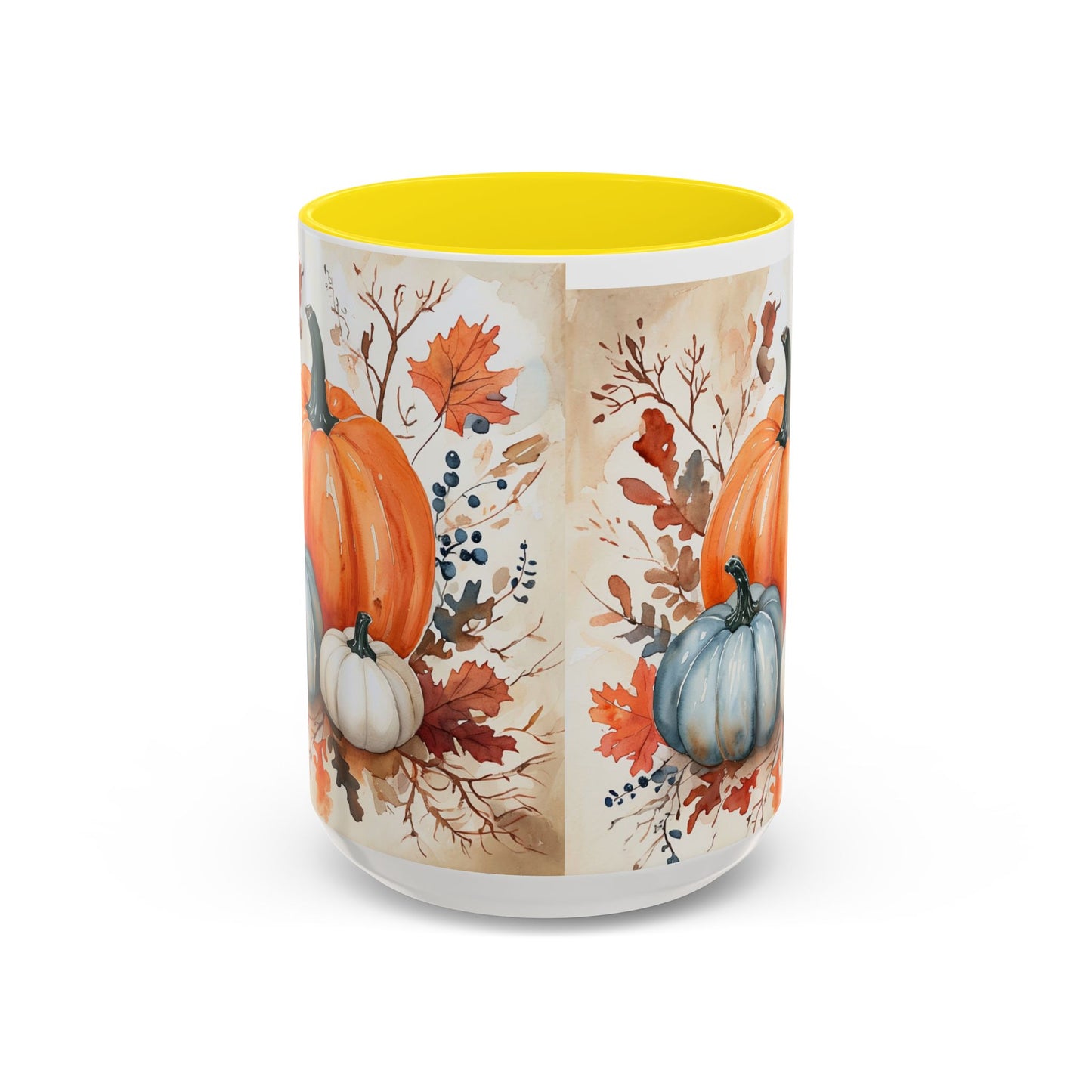 Pumpkin Fall Mug, Autumn Harvest Coffee Cup with Rustic Pumpkin Design