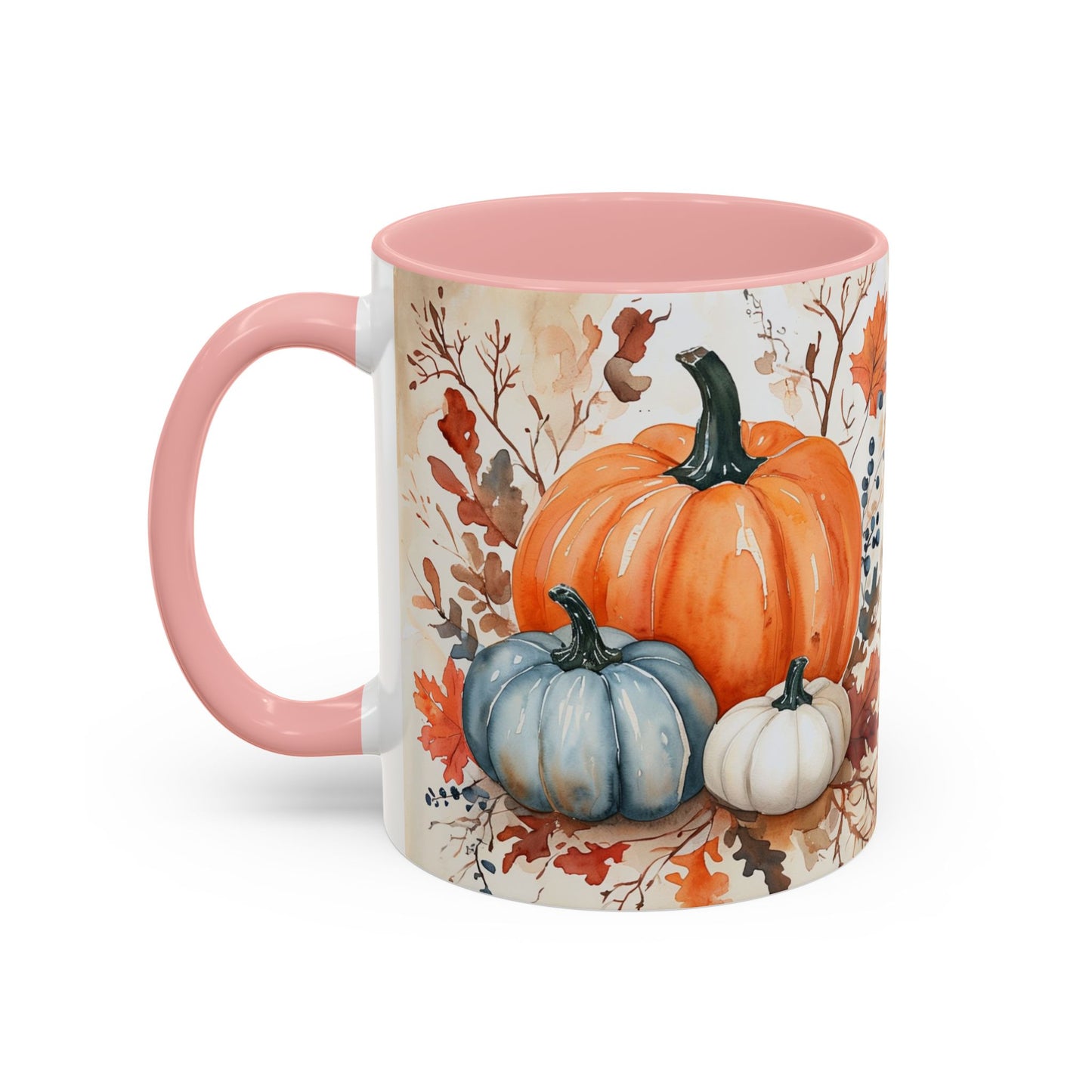Pumpkin Fall Mug, Autumn Harvest Coffee Cup with Rustic Pumpkin Design