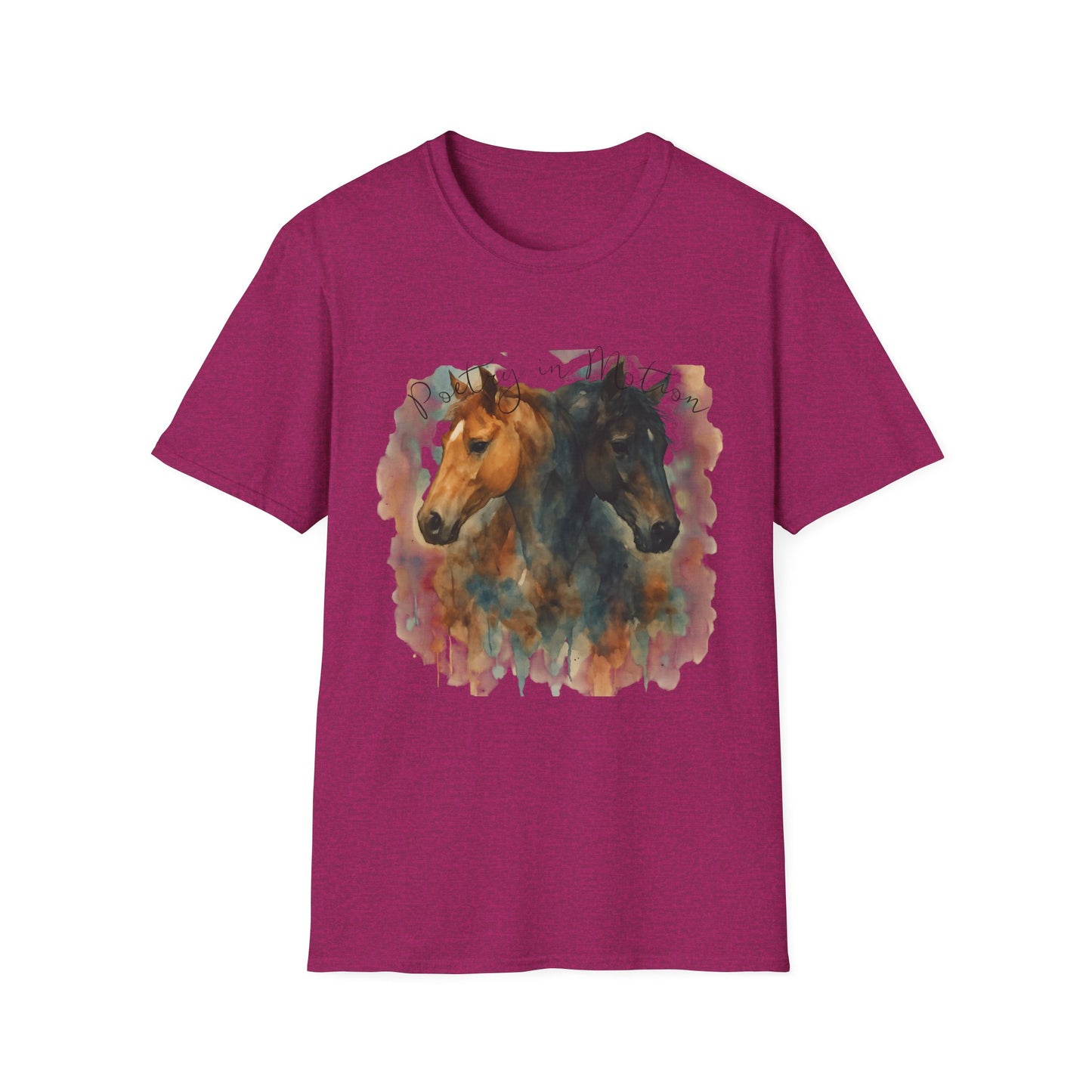 Poetry in Motion Horse T-Shirt Watercolor Horse Lover Shirt Artistic Equestrian Tee Gift for Women Unisex Soft style T-Shirt