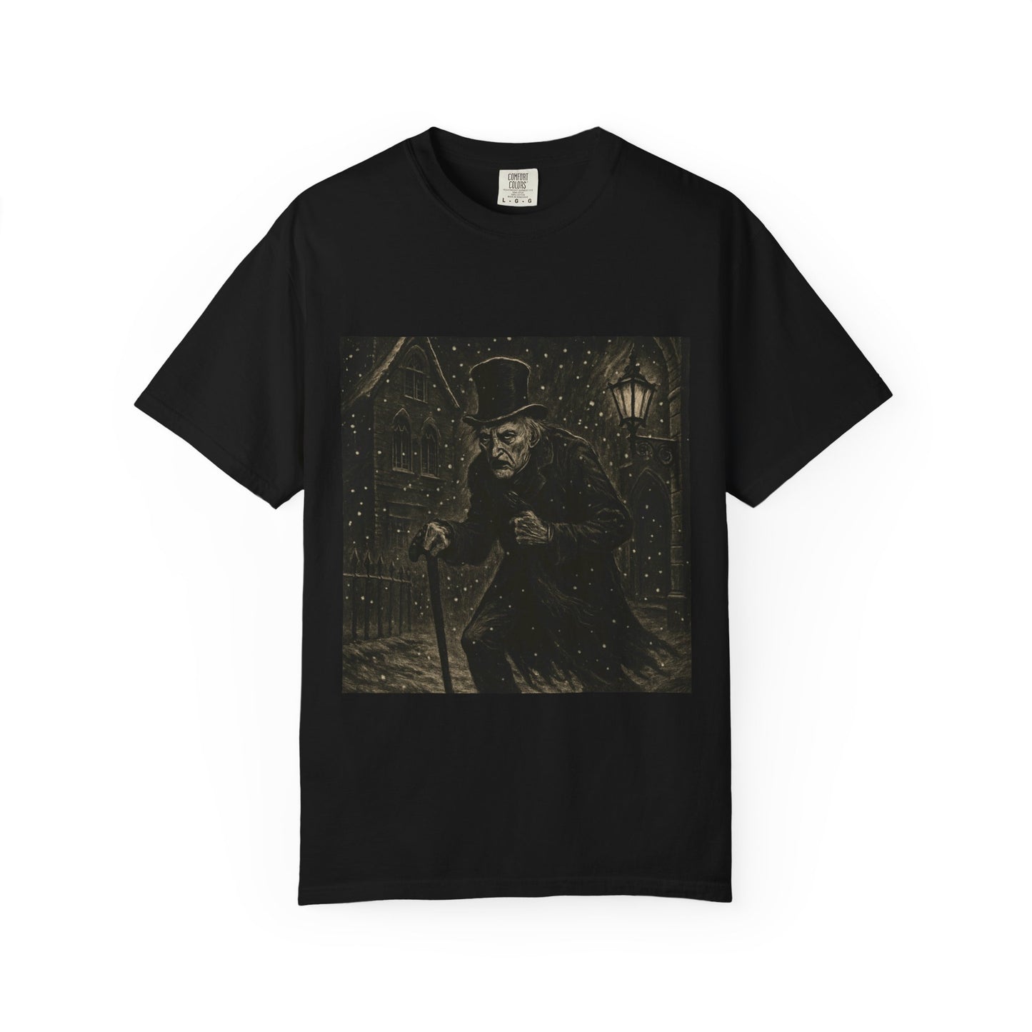 Gothic Scrooge T Shirt Dark Christmas Carol Shirt Vintage Haunted Dickens Tee Unisex Garment Dyed T shirt