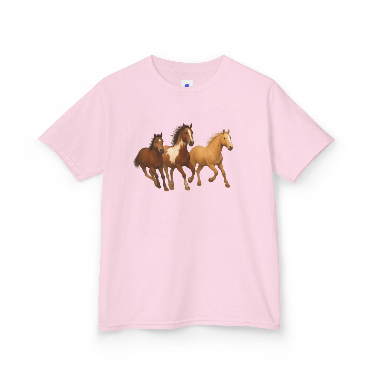 Kids Three Horse T shirt, Western, country, cute, Heavy Tee, fall, gallop, freedom