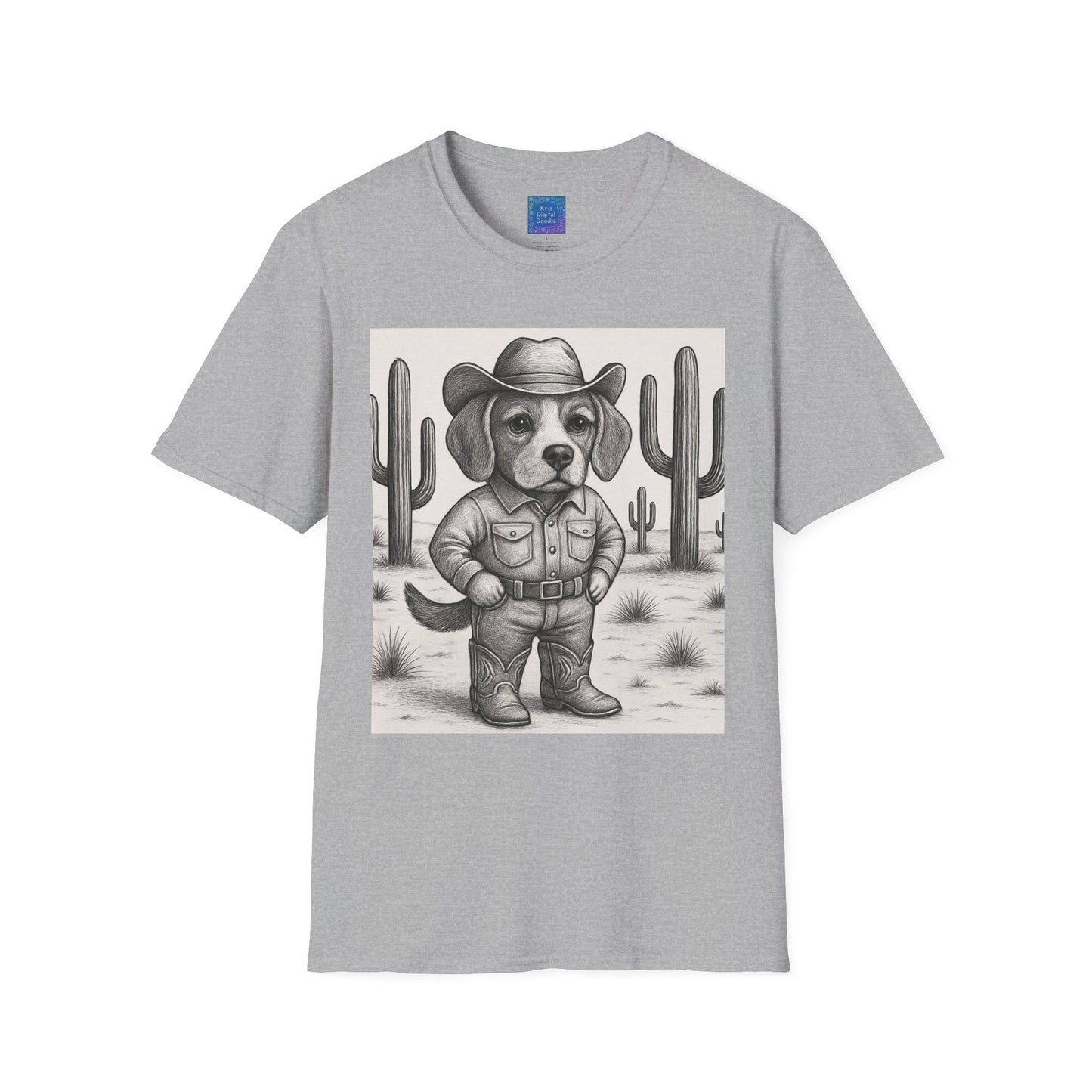 Cowboy Dog T-Shirt, Funny Western Desert Graphic Tee
