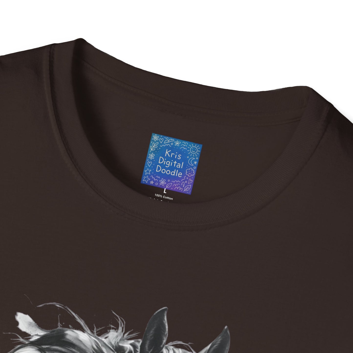 Black and White Horse Graphic T-Shirt Artistic Equestrian Tee