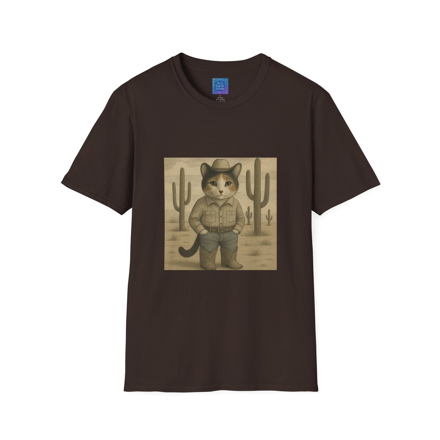 Cowboy Cat Western Graphic T-Shirt, Vintage Country Style Tee