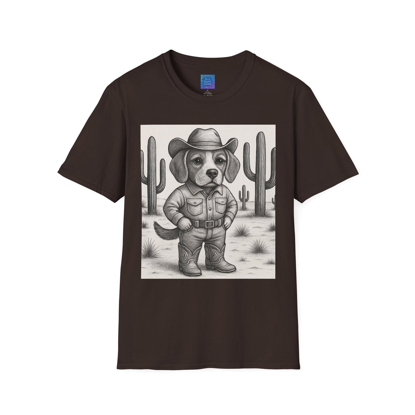Cowboy Dog T-Shirt, Funny Western Desert Graphic Tee