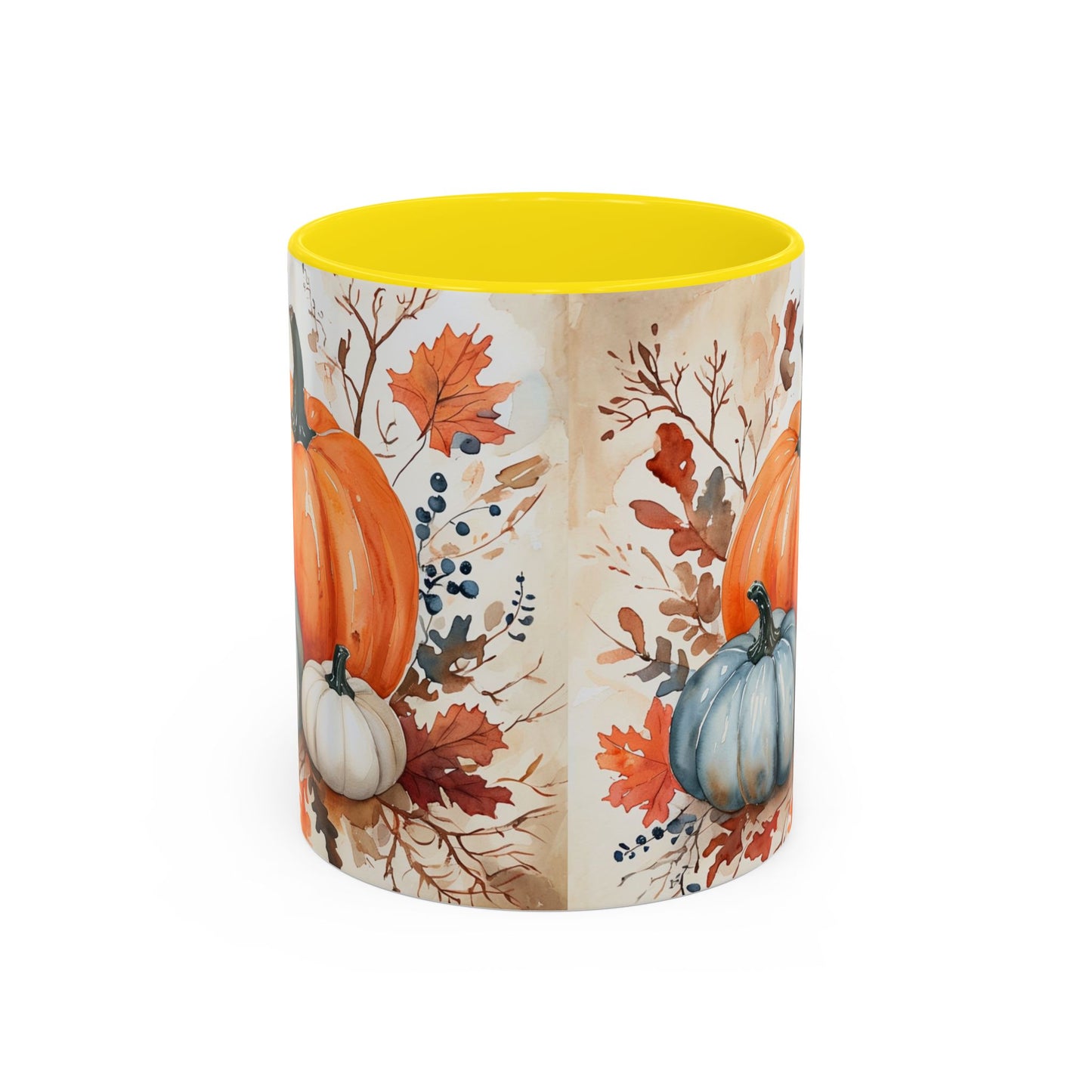 Pumpkin Fall Mug, Autumn Harvest Coffee Cup with Rustic Pumpkin Design