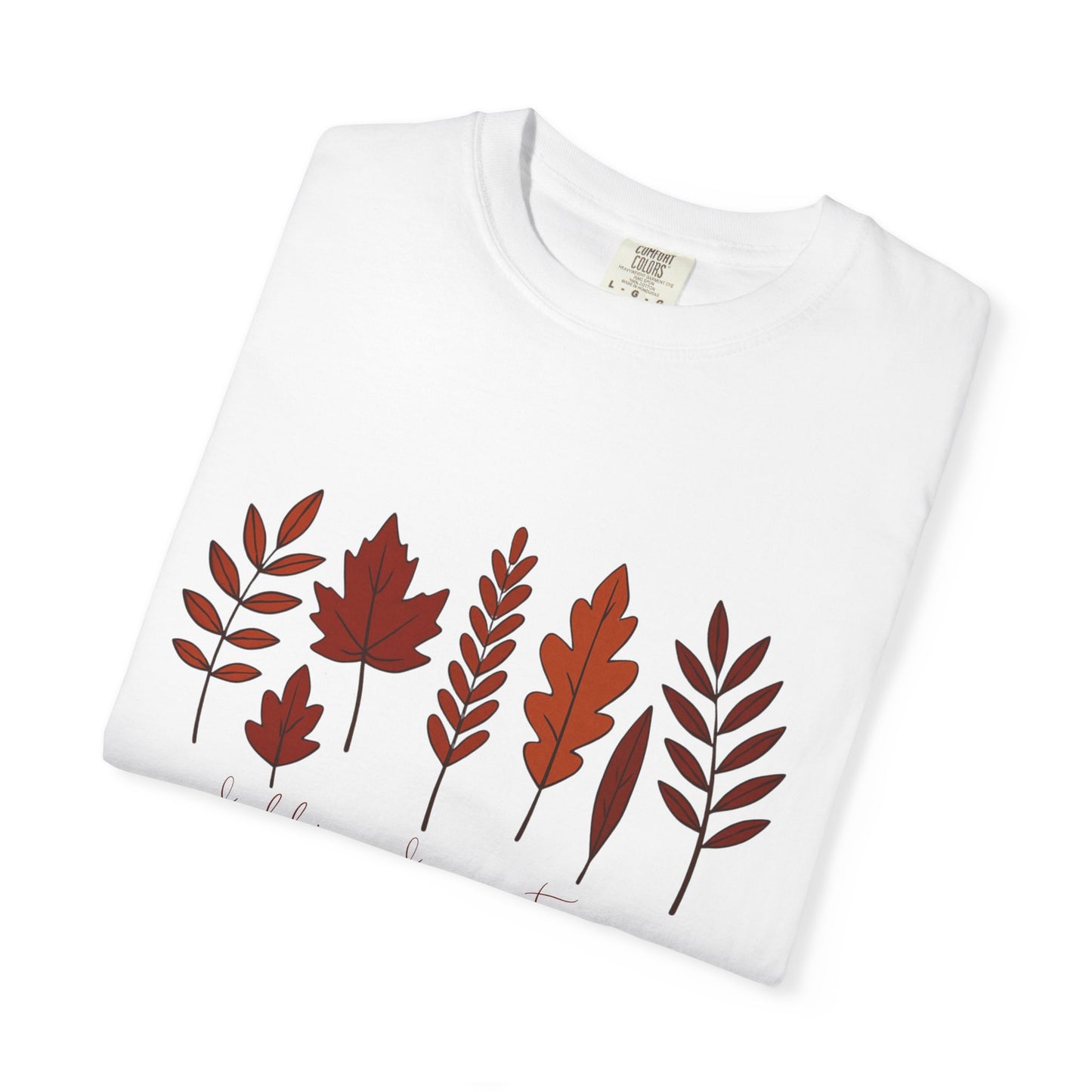 Falling for Autumn Shirt Cozy Fall Leaves Graphic Tee for Seasonal Outfits Unisex Garment Dyed T shirt