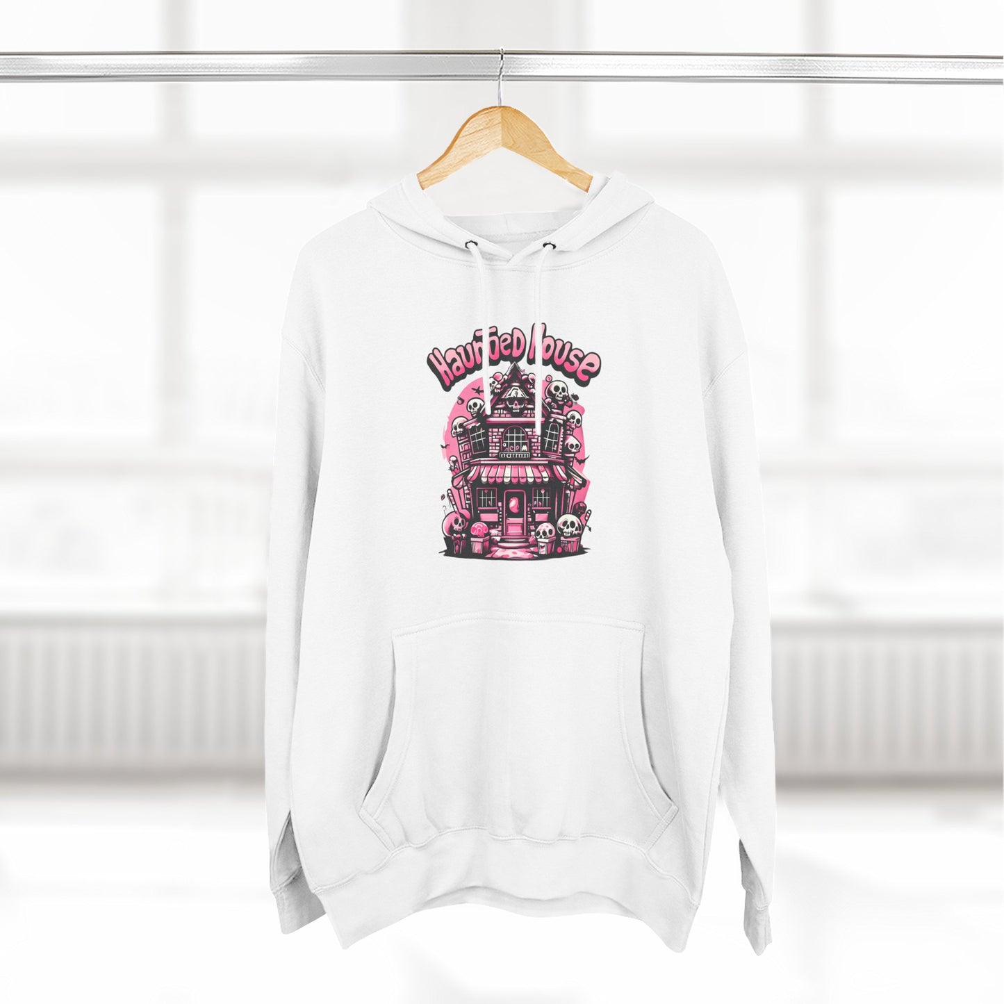 Haunted House Hoodie , Gothic Skull Graphic Halloween Sweatshirt