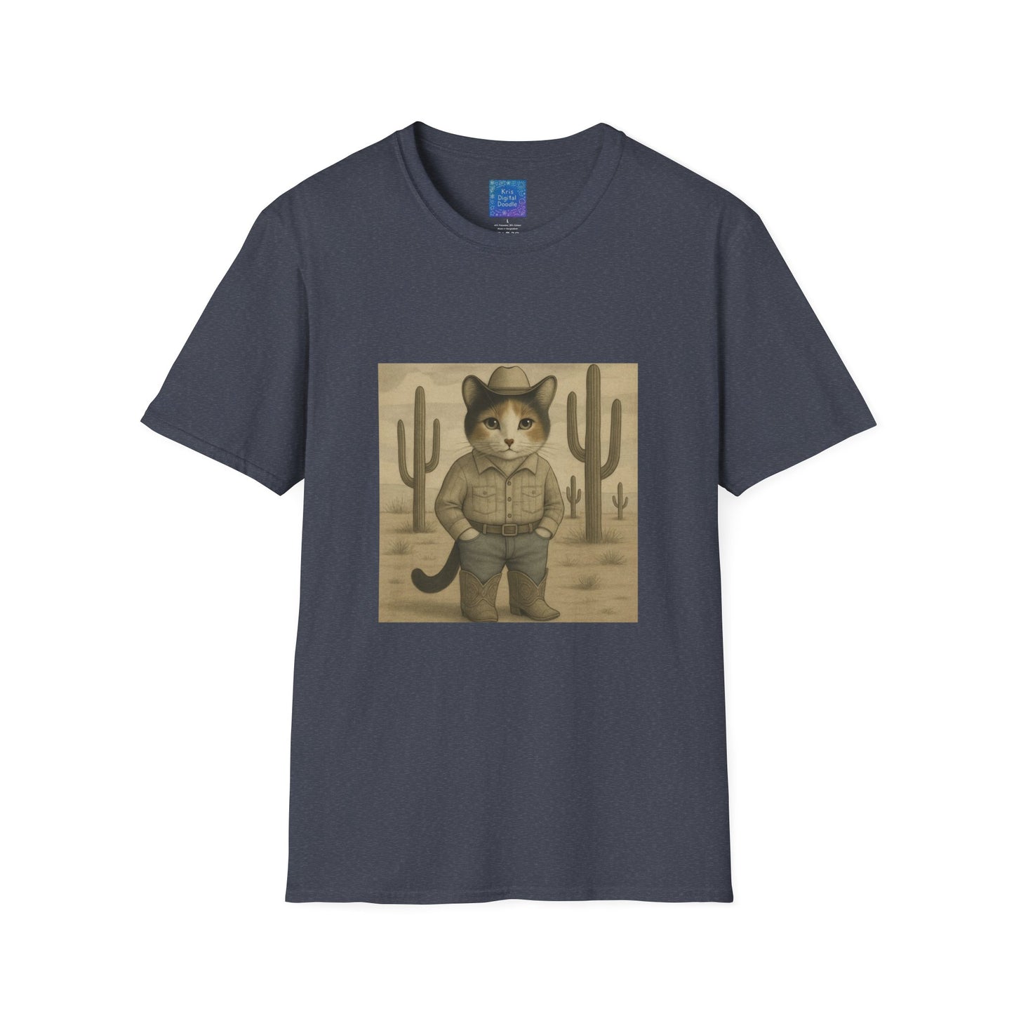 Cowboy Cat Western Graphic T-Shirt, Vintage Country Style Tee