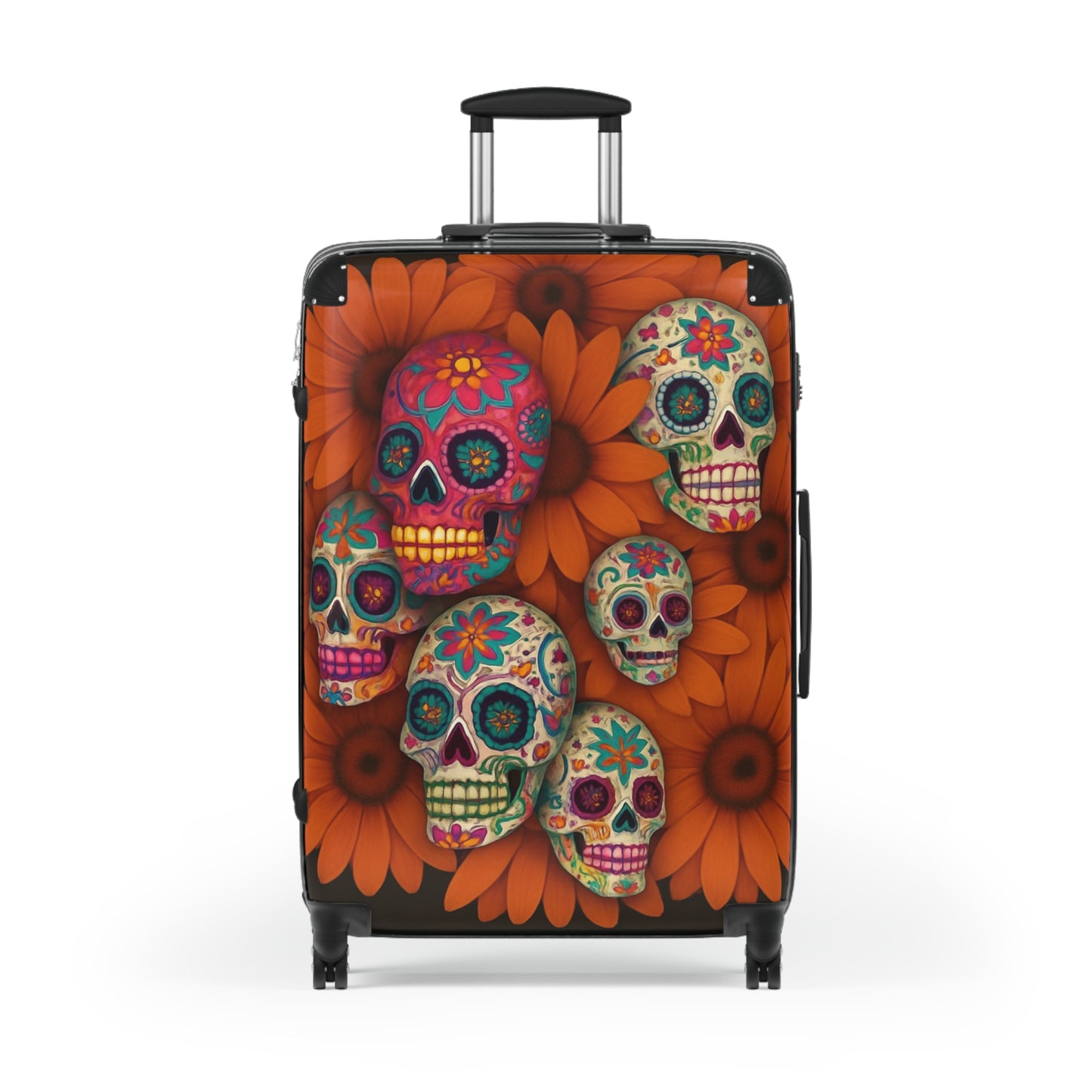 Sugar Skull Floral Luggage Day of the Dead Suitcase for Bold Travel Style Suitcase (Travel Tag sold Separately)
