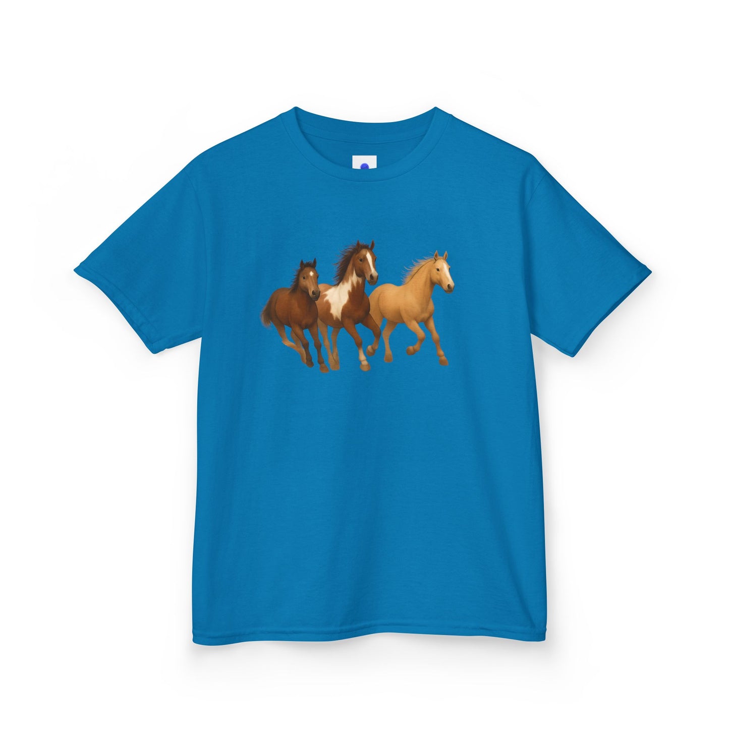Kids Three Horse T shirt, Western, country, cute, Heavy Tee, fall, gallop, freedom