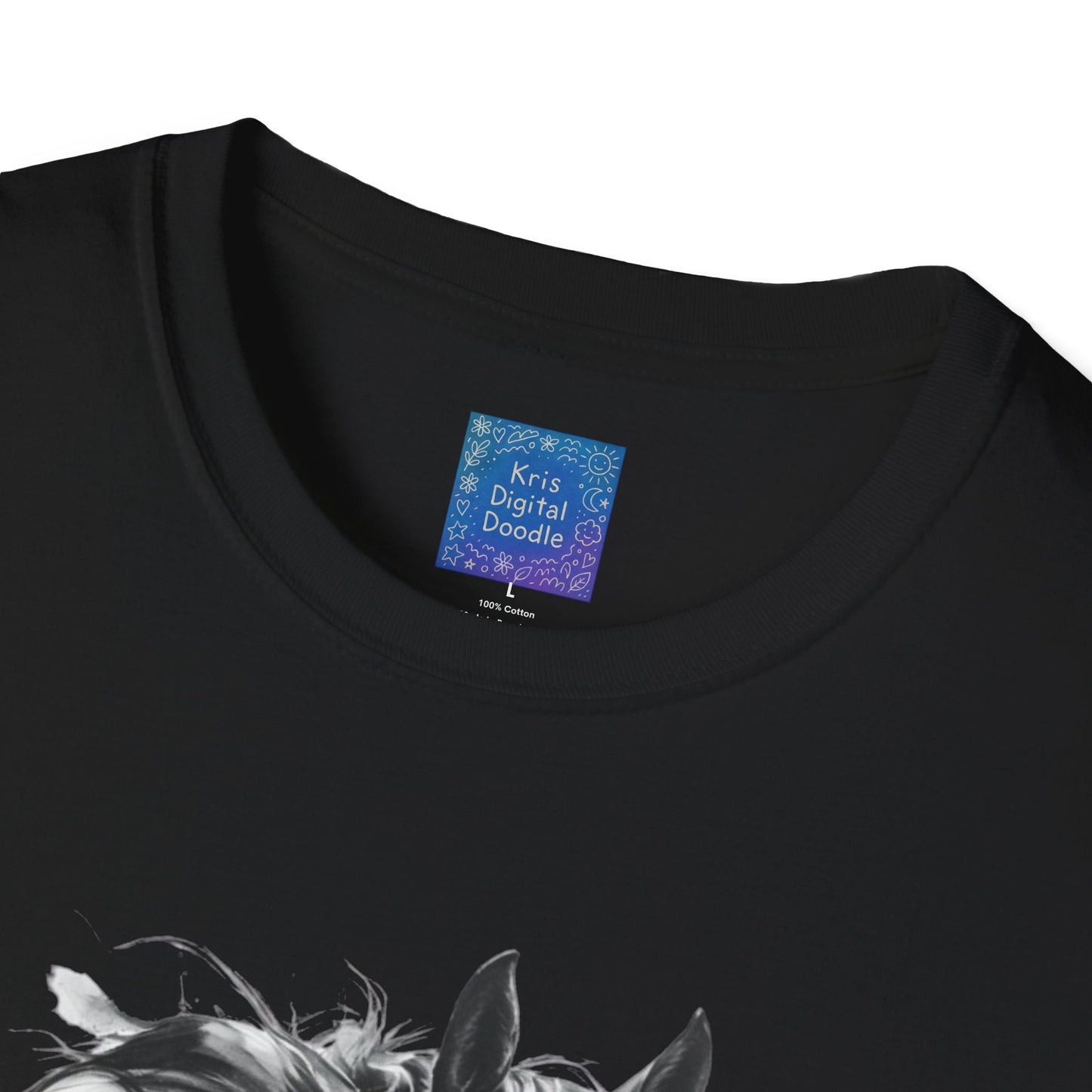 Black and White Horse Graphic T-Shirt Artistic Equestrian Tee