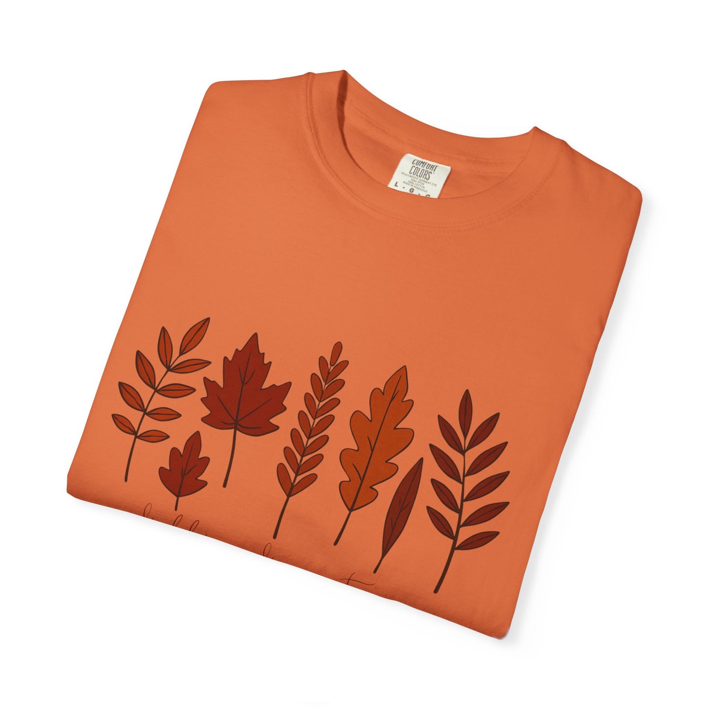 Falling for Autumn Shirt Cozy Fall Leaves Graphic Tee for Seasonal Outfits Unisex Garment Dyed T shirt