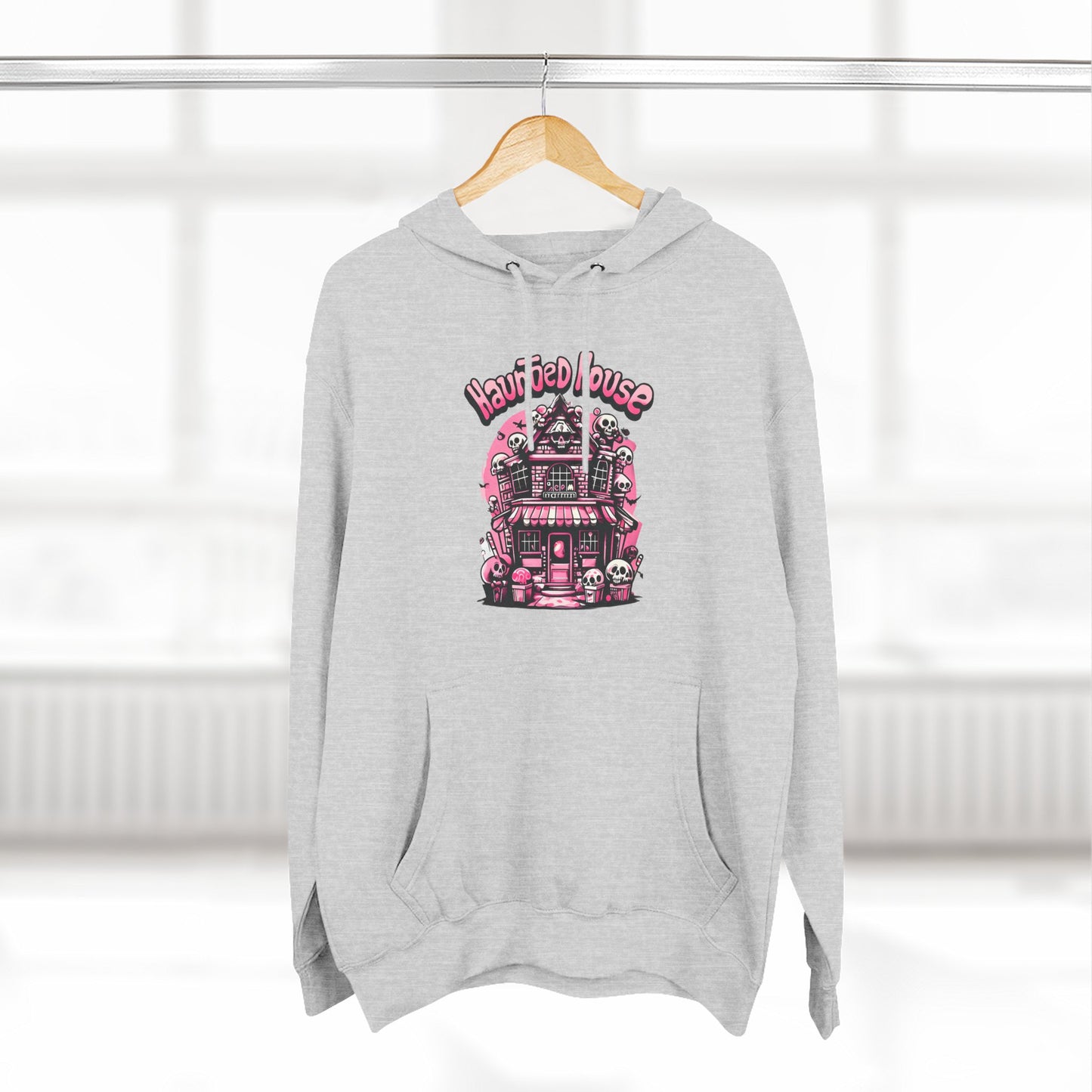 Haunted House Hoodie , Gothic Skull Graphic Halloween Sweatshirt