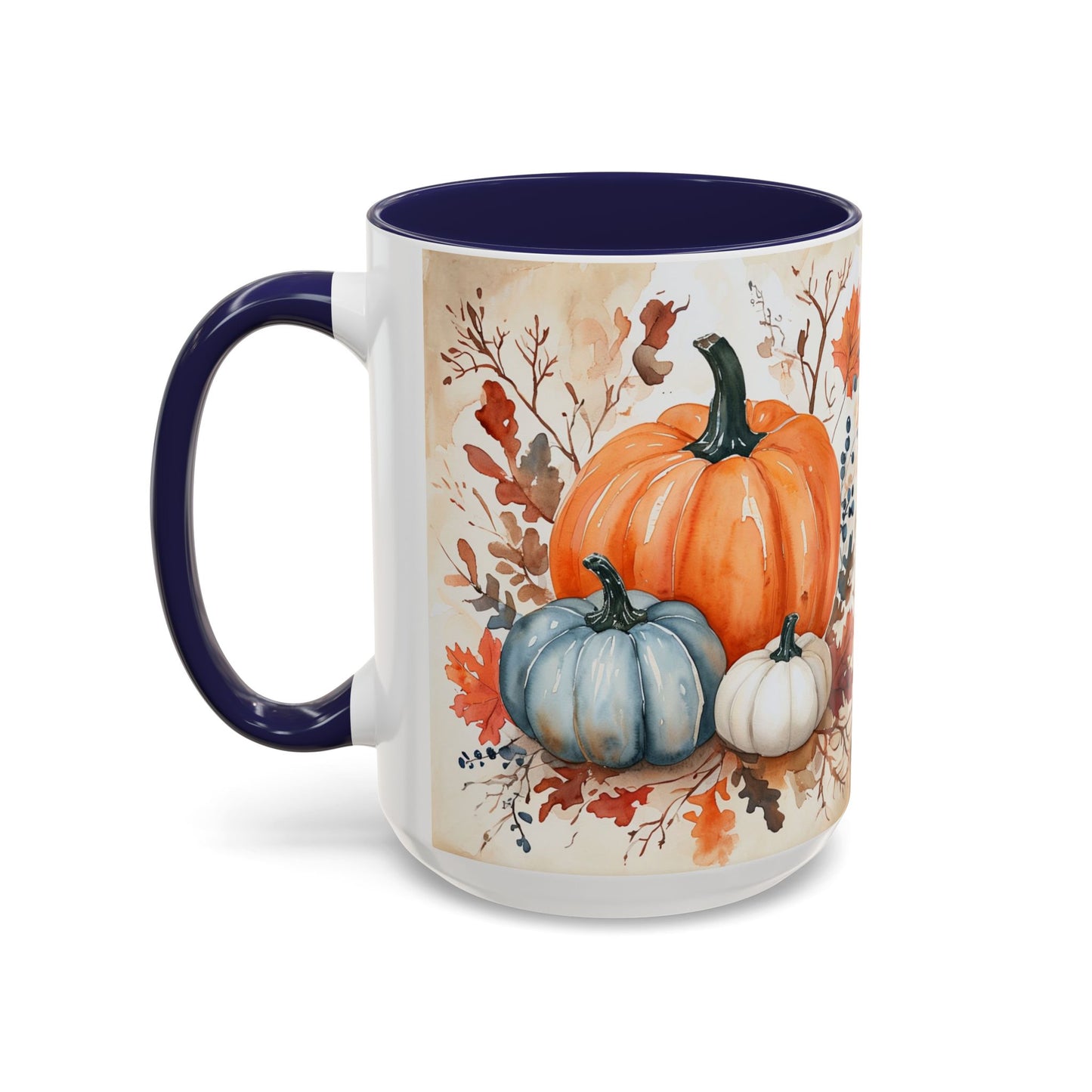Pumpkin Fall Mug, Autumn Harvest Coffee Cup with Rustic Pumpkin Design