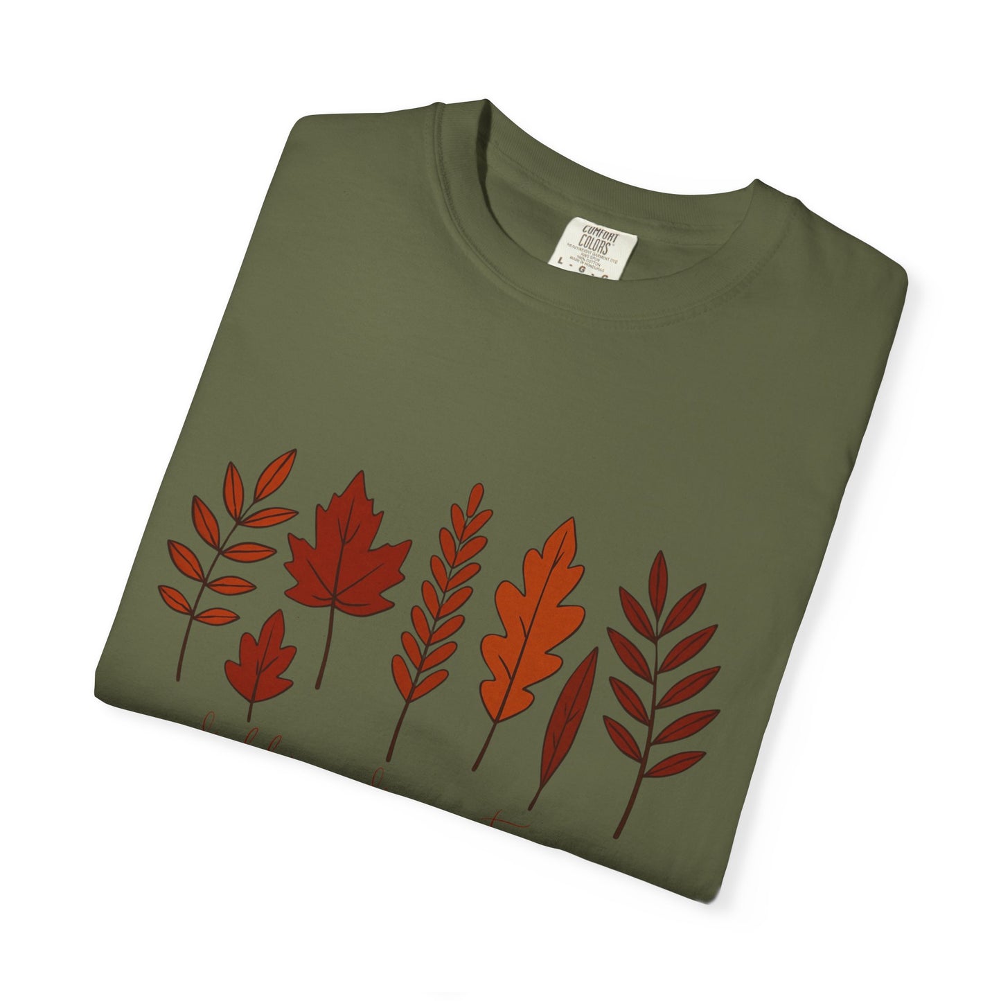 Falling for Autumn Shirt Cozy Fall Leaves Graphic Tee for Seasonal Outfits Unisex Garment Dyed T shirt
