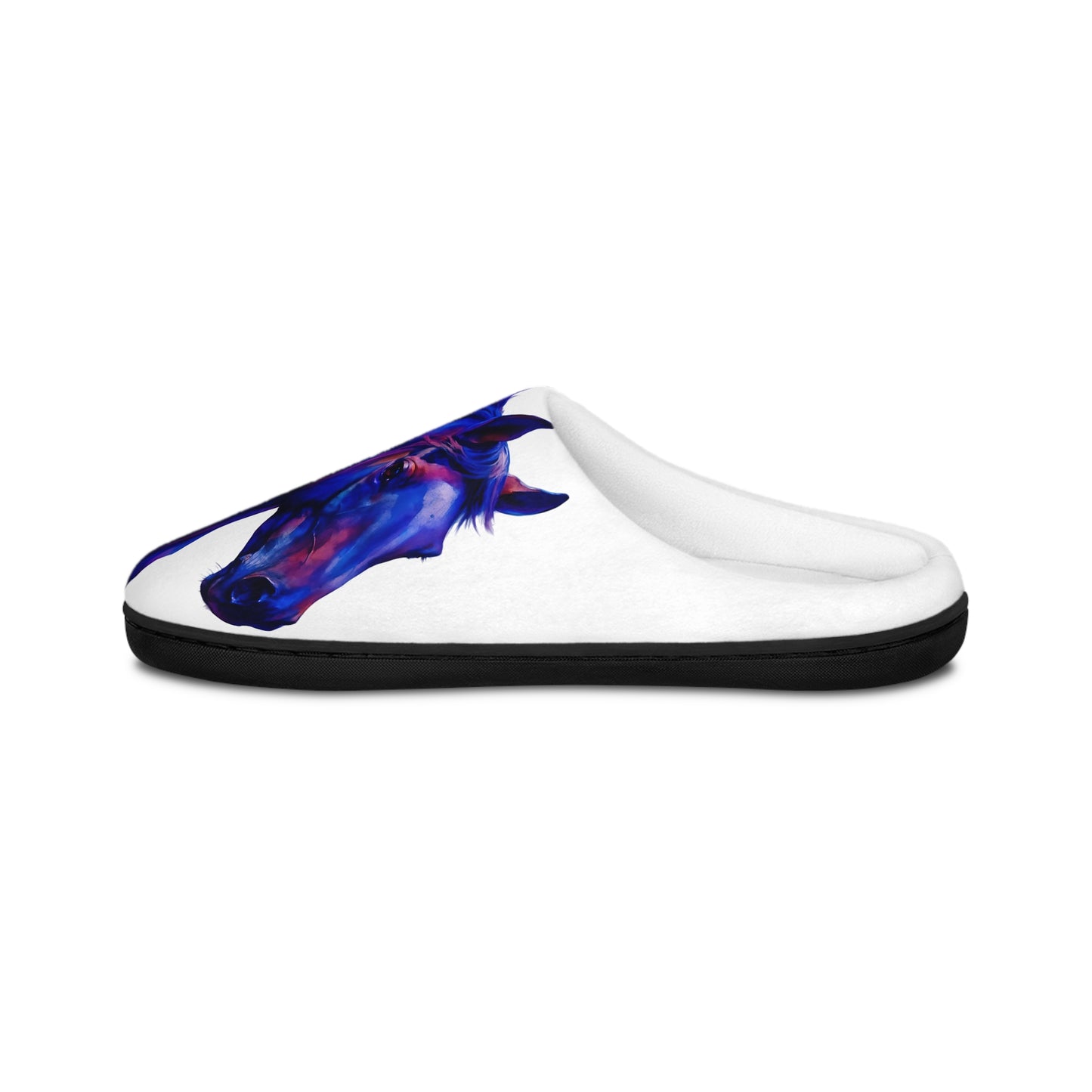 Western Horse Slippers Cozy Indoor House Shoes with Purple Horse Art