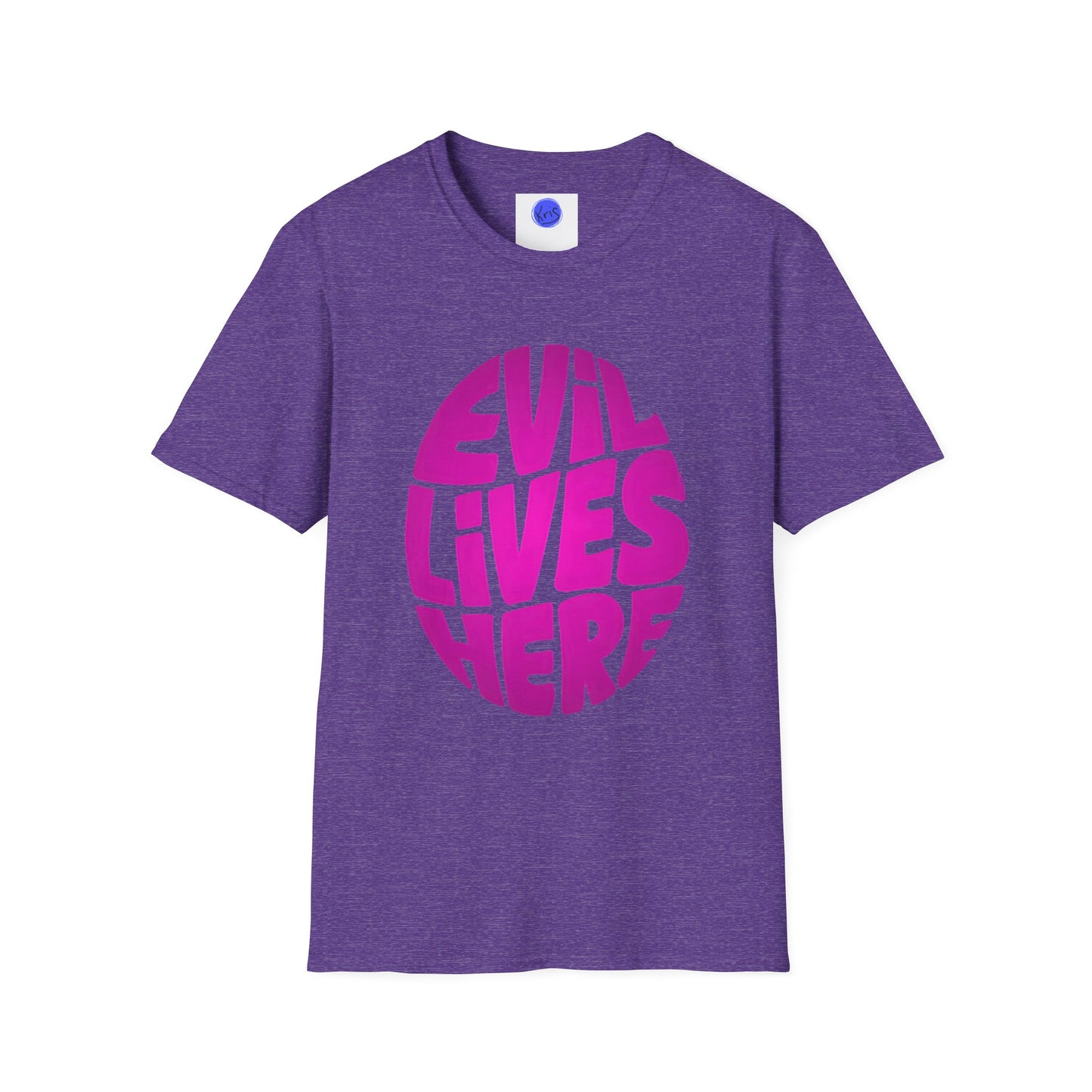 Evil Lives Here Halloween T-shirt, Spooky Retro Style, Mens