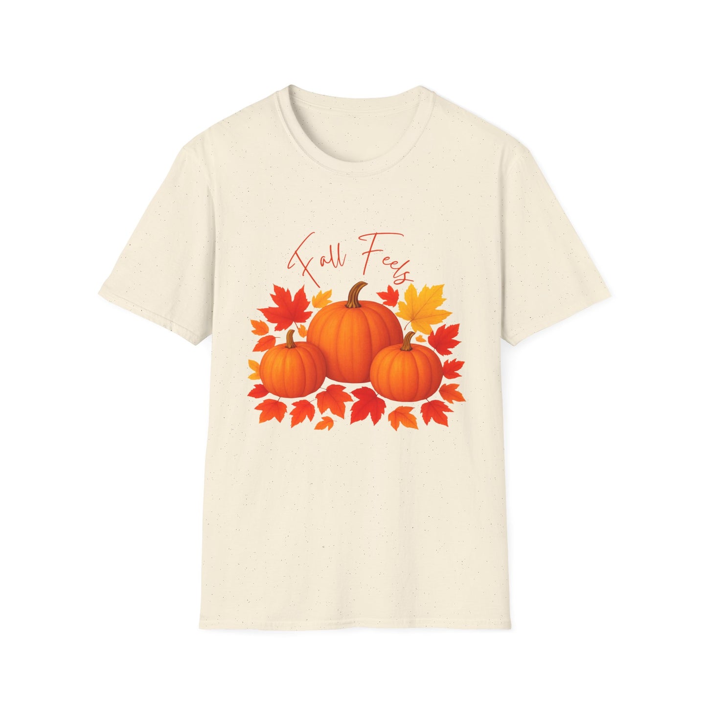 Fall Feels Pumpkin T-Shirt Cozy Autumn Leaves & Seasonal Harvest Tee Unisex Soft style T Shirt