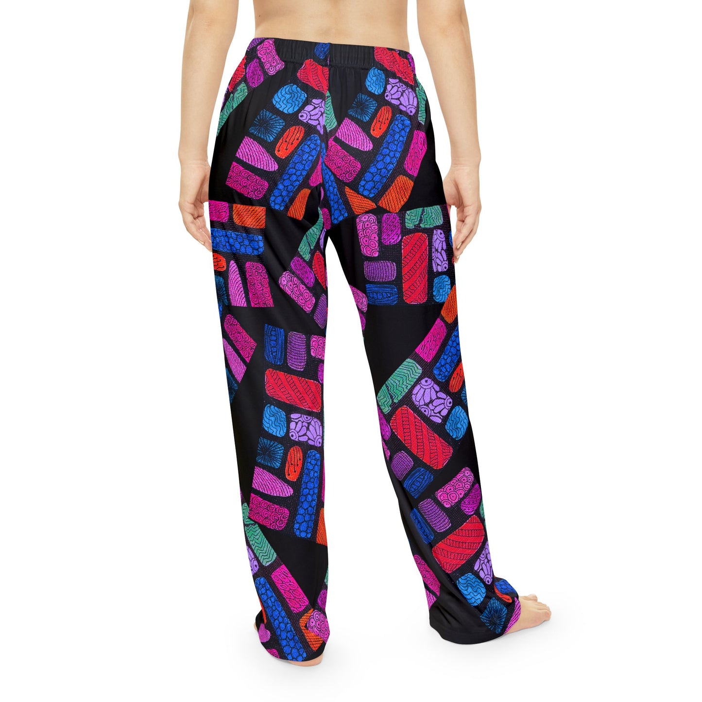 Colorful Mosaic Bandage Pattern Pajama Pants | All-Over Print
