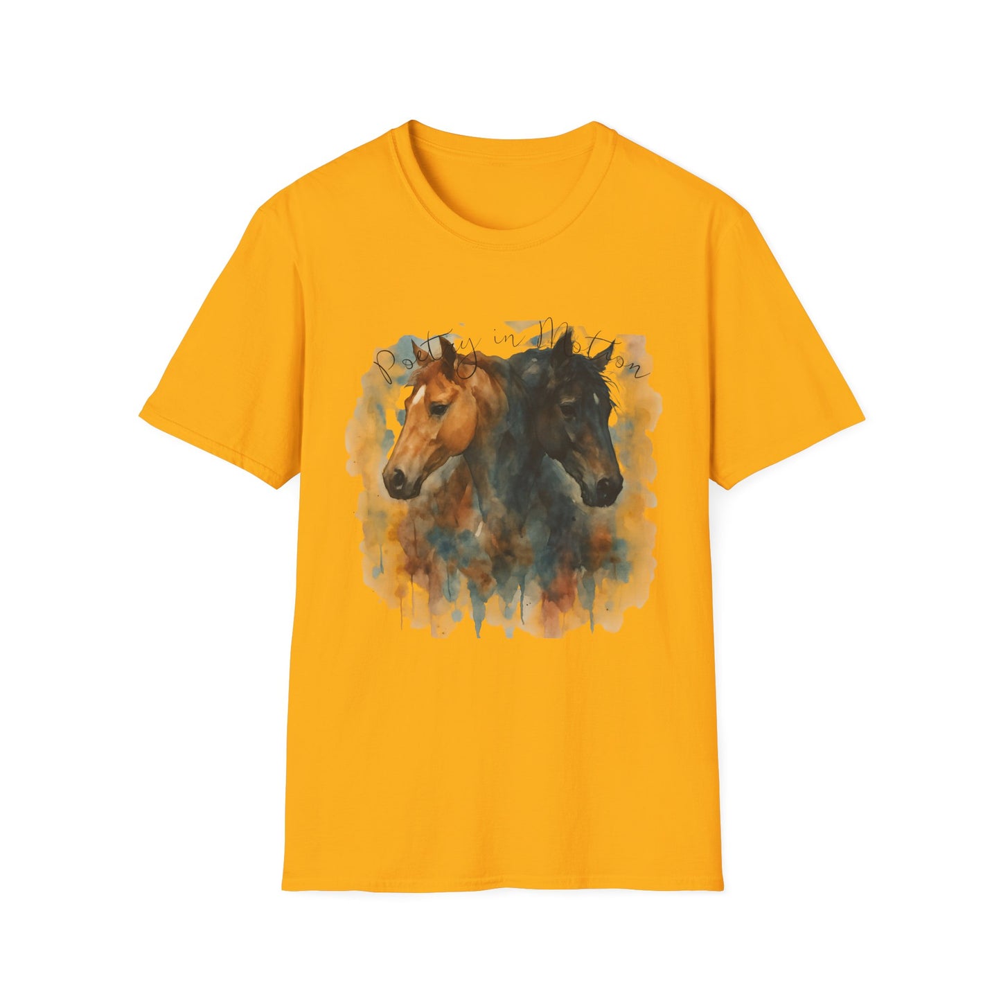 Poetry in Motion Horse T-Shirt Watercolor Horse Lover Shirt Artistic Equestrian Tee Gift for Women Unisex Soft style T-Shirt
