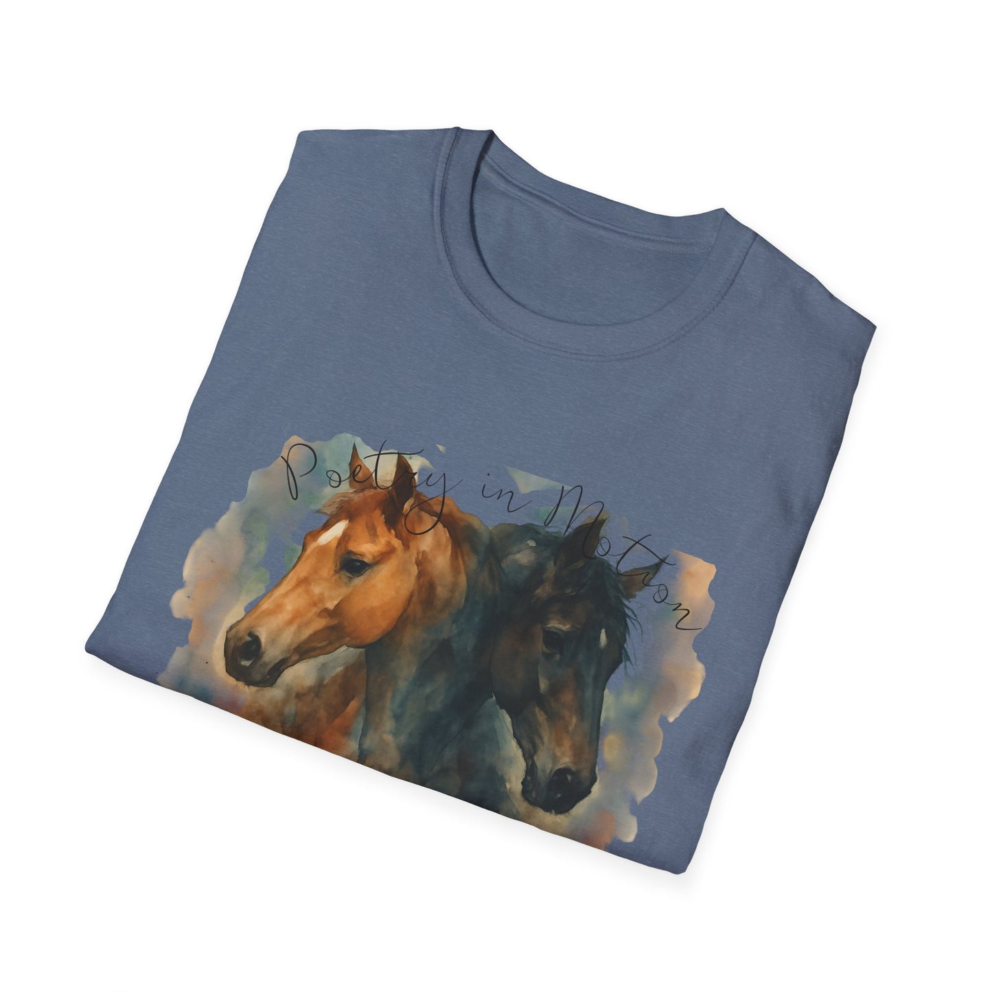 Poetry in Motion Horse T-Shirt Watercolor Horse Lover Shirt Artistic Equestrian Tee Gift for Women Unisex Soft style T-Shirt