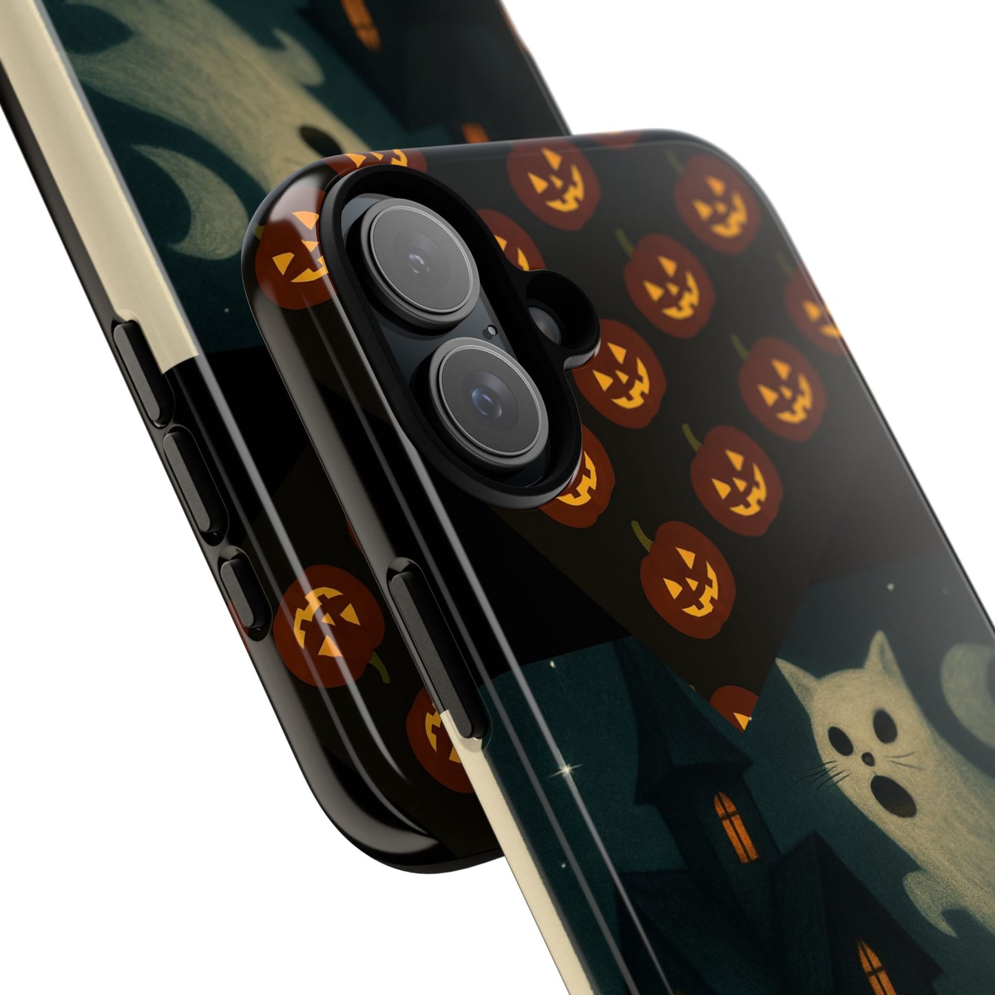 Phone Case, Halloween Haunted House Cat Ghost iPhone 16, 15, 14, Pixel 8, 6 Samsung Galaxy 25, 24, 23
