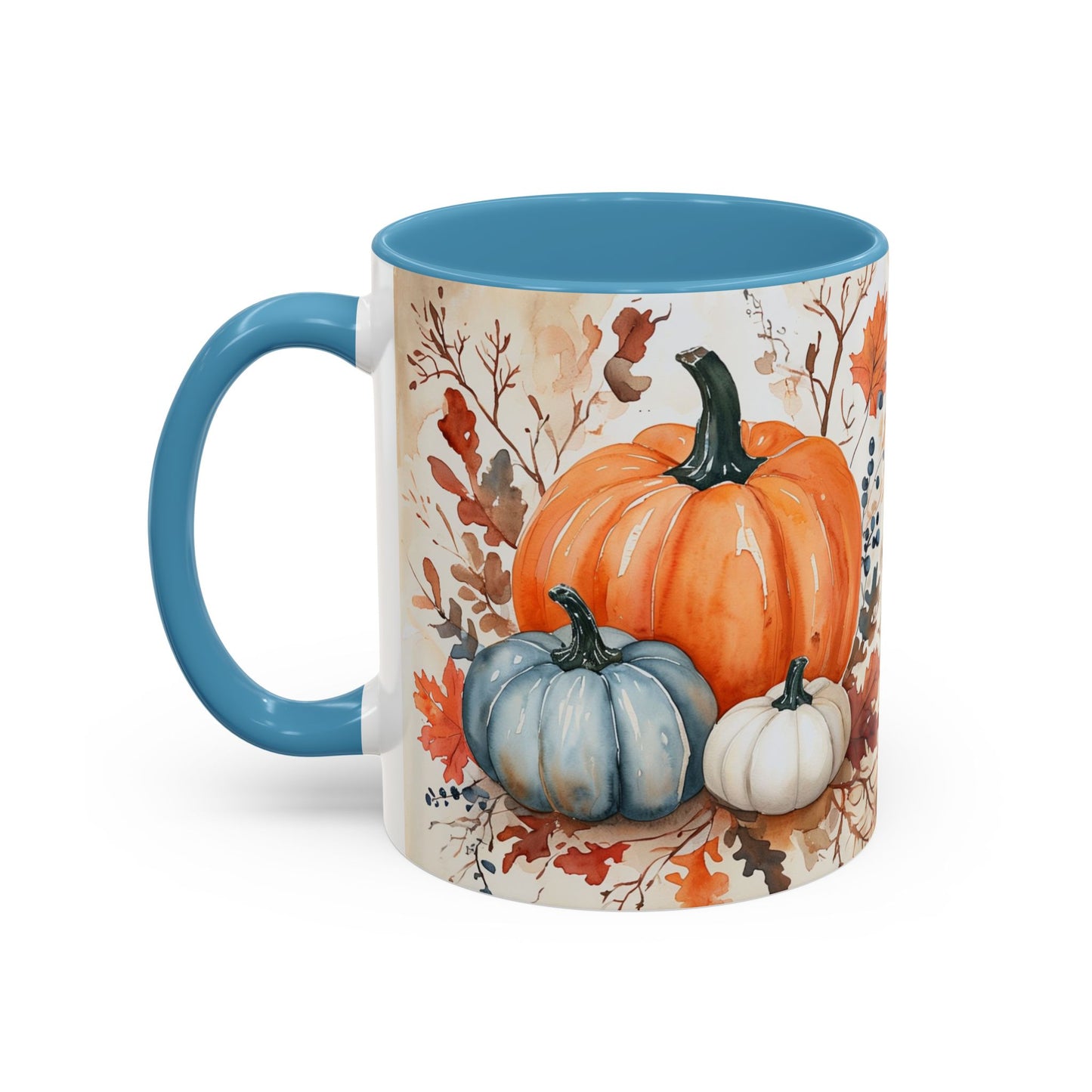 Pumpkin Fall Mug, Autumn Harvest Coffee Cup with Rustic Pumpkin Design