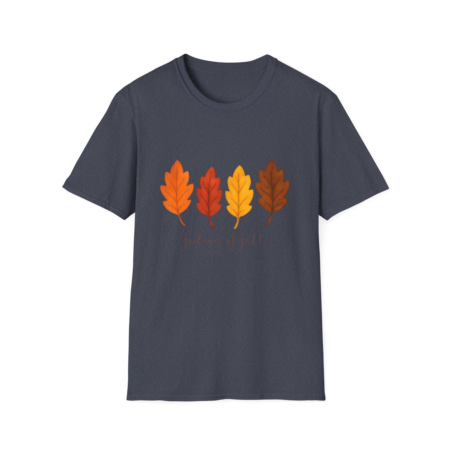 Feeling of Fall Leaves Shirt Cozy Autumn Graphic Tee Unisex Soft style T Shirt