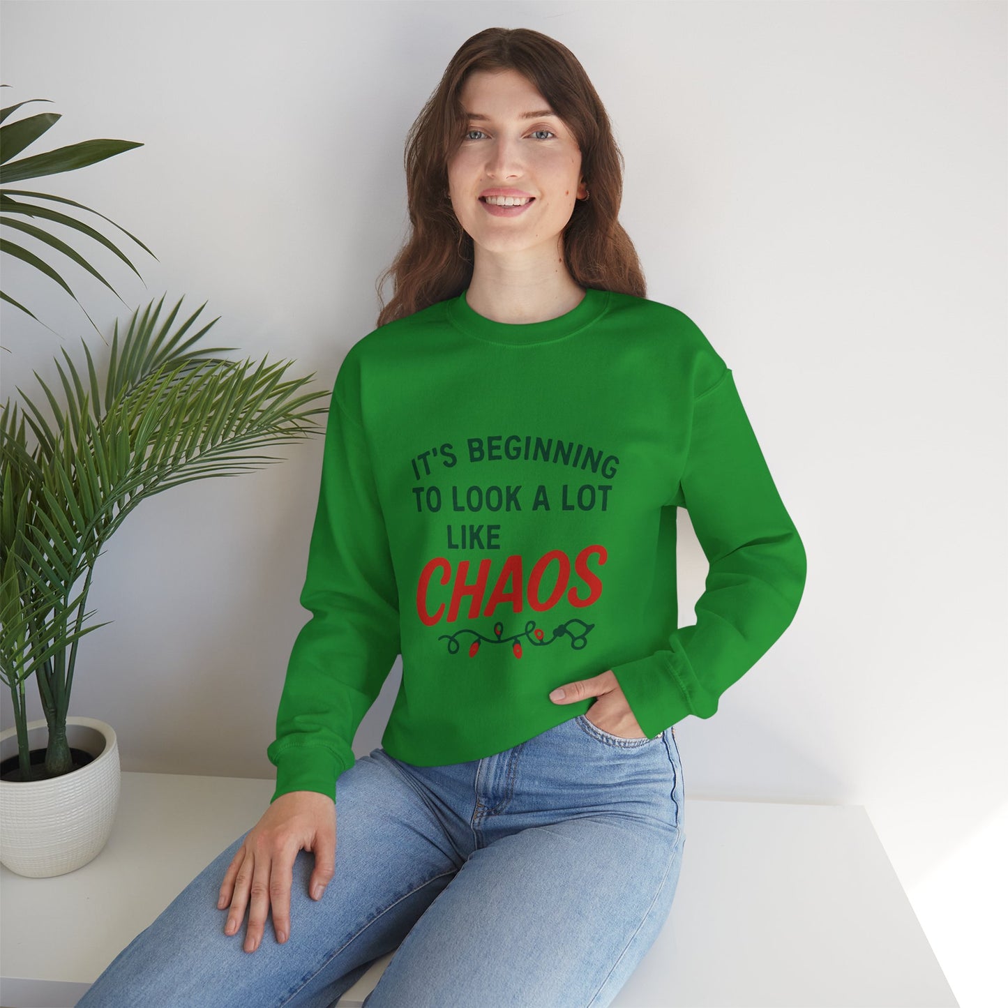 Its Beginning To Look A lot Like Chaos Funny Christmas Sweatshirt