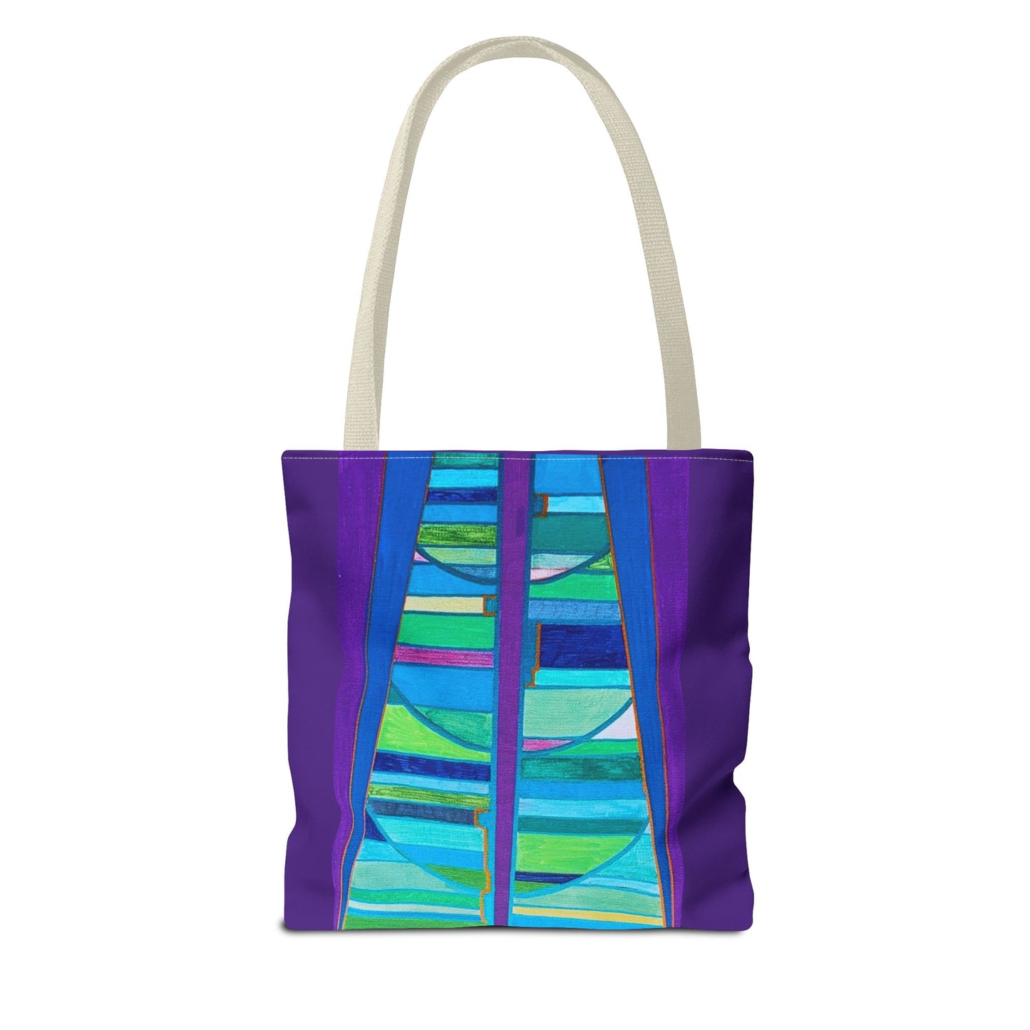 Abstract Blue Green Stained Glass Tote Bag