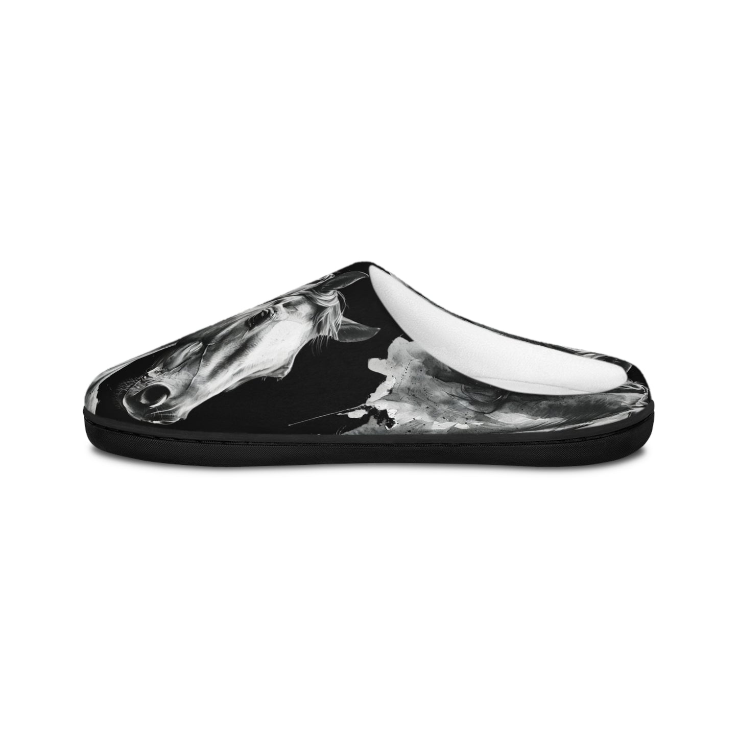 Black Stallion House Slippers | Artistic Horse Lover Footwear