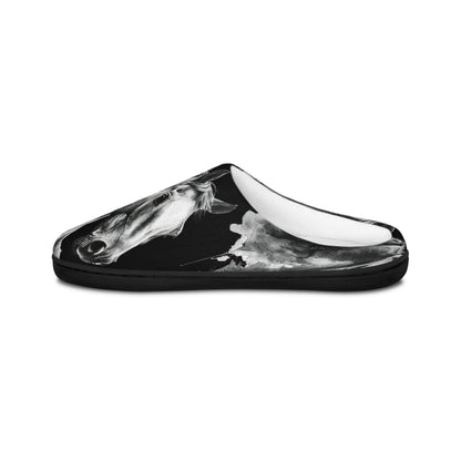 Black Stallion House Slippers | Artistic Horse Lover Footwear