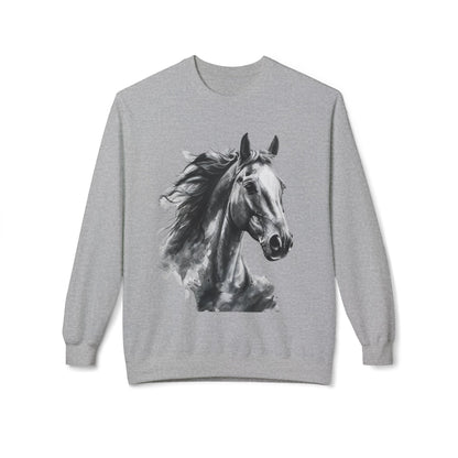 Horse Lover Sweatshirt Black and White Equestrian Art Pullover