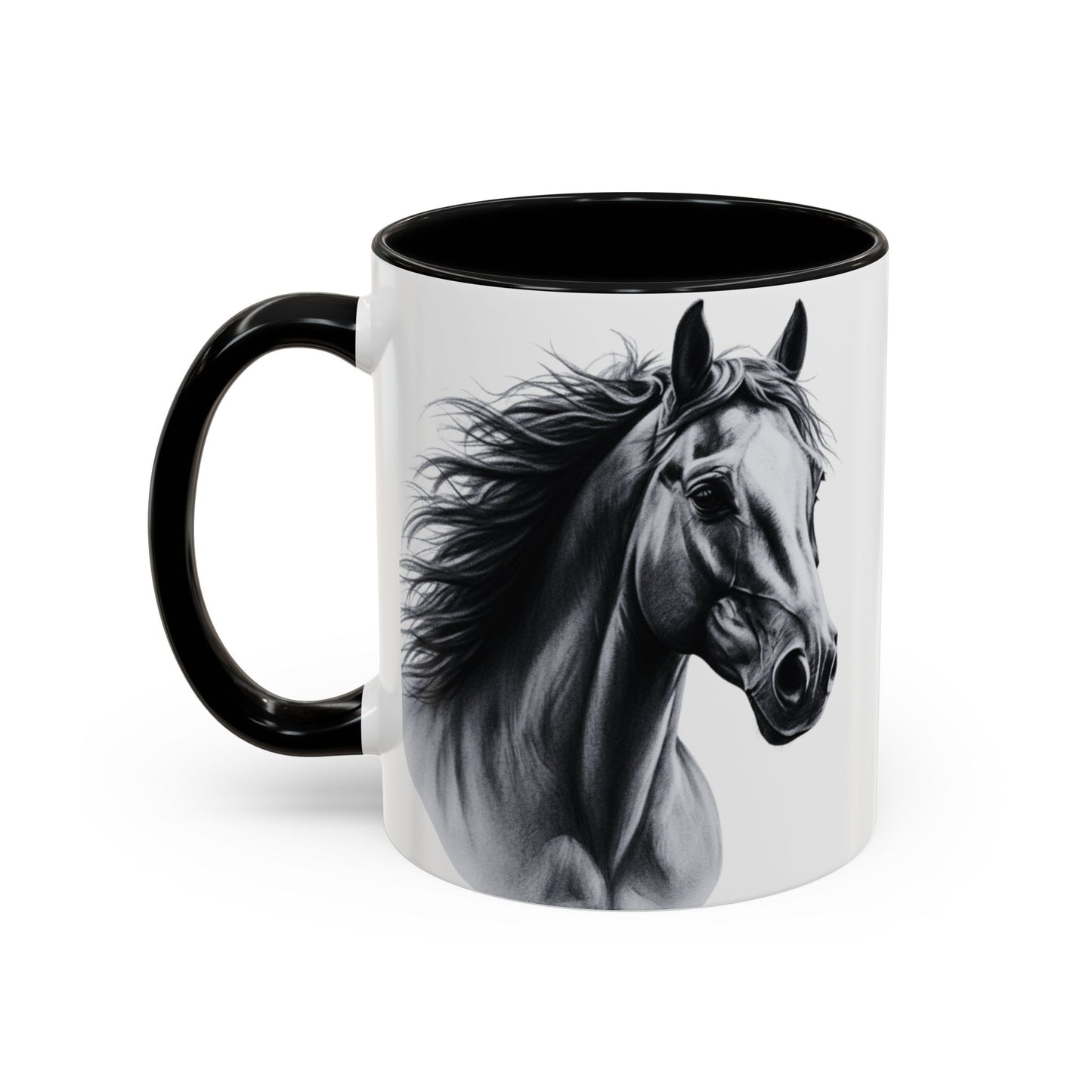 Black Horse Coffee Mug Western Cowboy Horse Art Cup