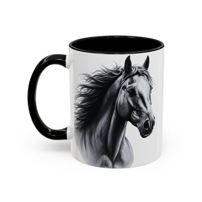 Black Horse Coffee Mug Western Cowboy Horse Art Cup