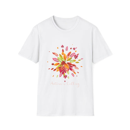 Autumn Is Calling Fall Leaves Graphic T Shirt Seasonal Fashion Tee Unisex Soft style T Shirt