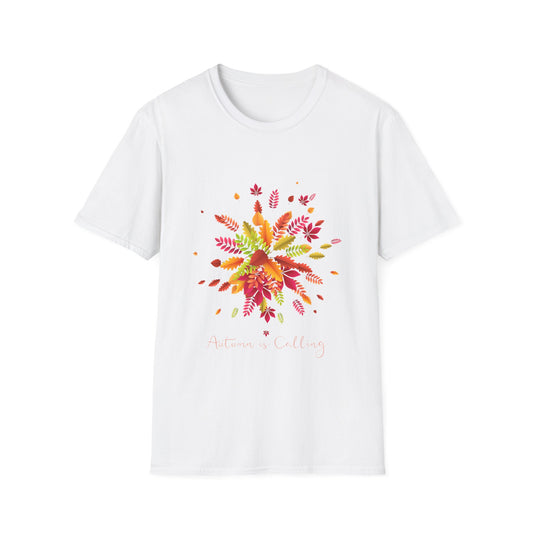 Autumn Is Calling Fall Leaves Graphic T Shirt Seasonal Fashion Tee Unisex Soft style T Shirt