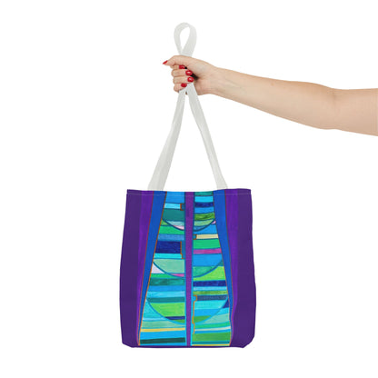 Abstract Blue Green Stained Glass Tote Bag