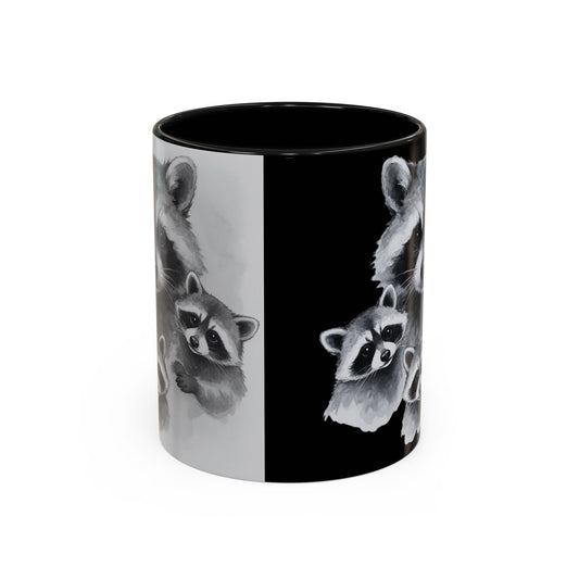 Watercolor Raccoon Family Mug | Accent Coffee Mug