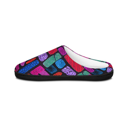 Colorful Mosaic Knit Pattern Slippers | Women's Indoor Slippers