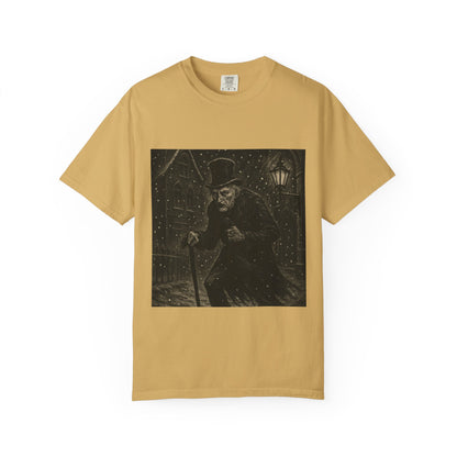 Gothic Scrooge T Shirt Dark Christmas Carol Shirt Vintage Haunted Dickens Tee Unisex Garment Dyed T shirt
