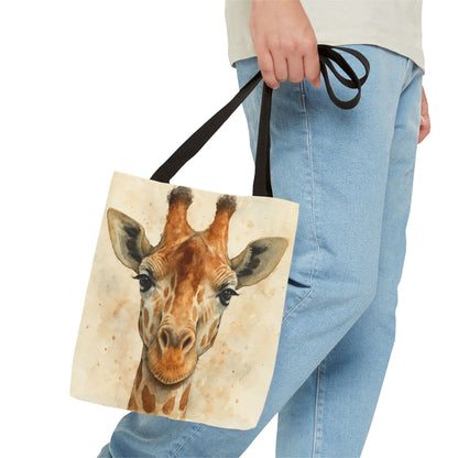 Watercolor Giraffe Face Tote | Animal Print Beach Bag
