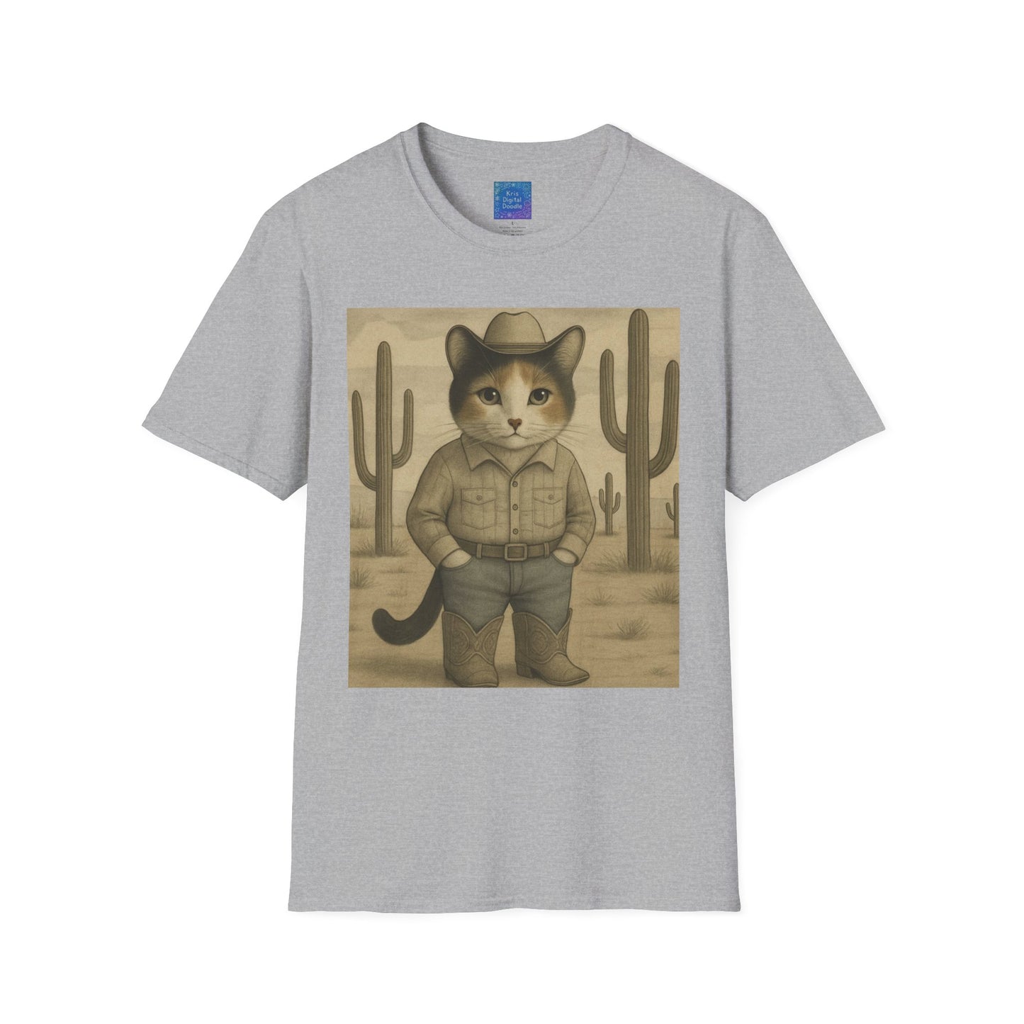 Cowboy Cat Western Graphic T-Shirt, Vintage Country Style Tee