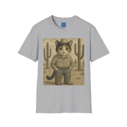 Cowboy Cat Western Graphic T-Shirt, Vintage Country Style Tee