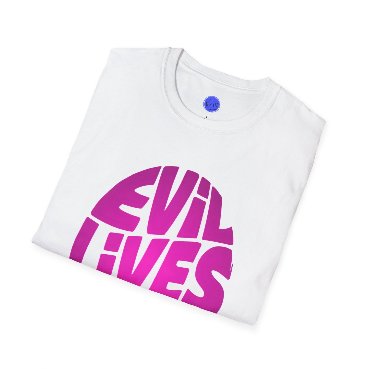 Evil Lives Here Halloween T-shirt, Spooky Retro Style, Mens