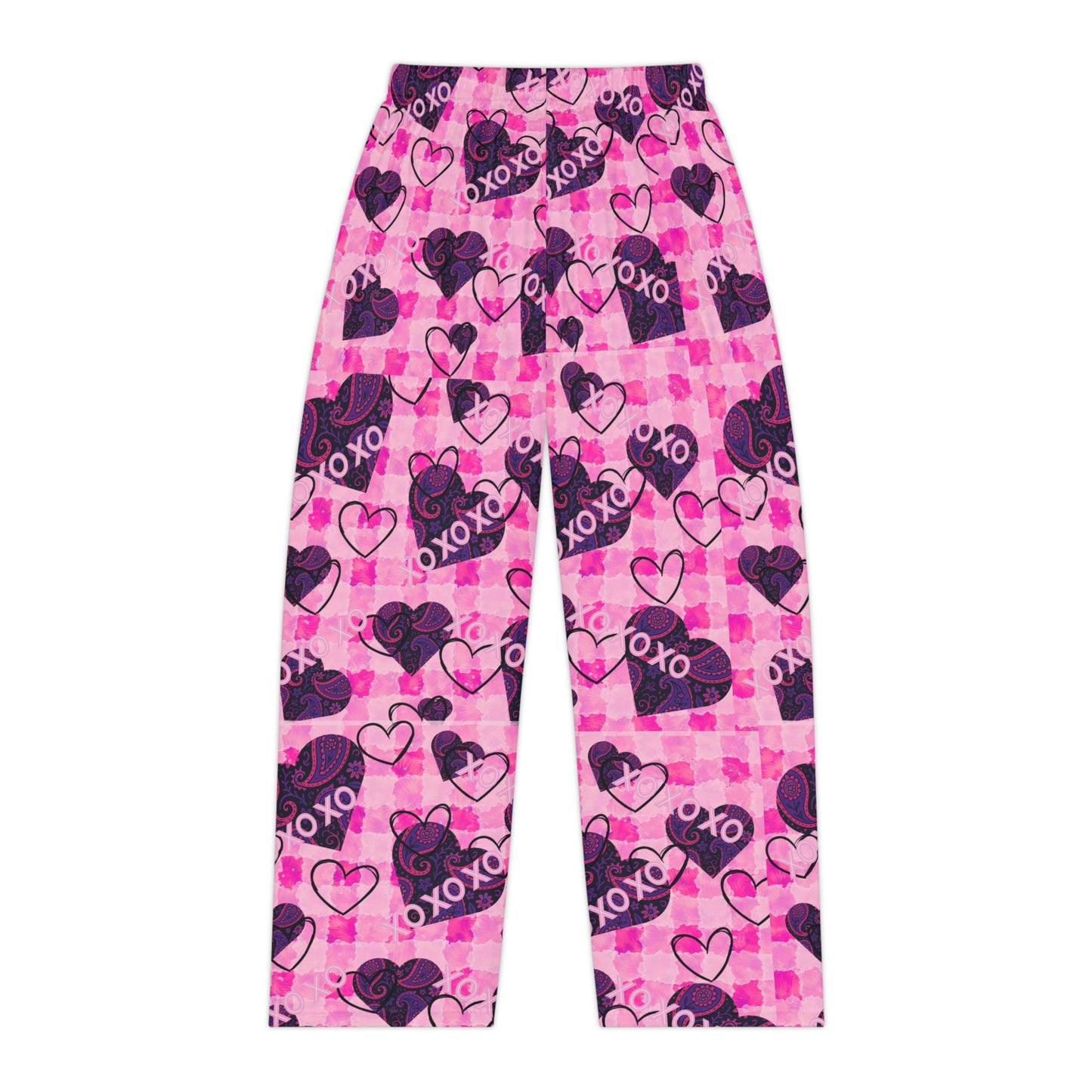 XOXO Heart Pattern Pajama Pants | Pink Valentine Lounge Bottoms