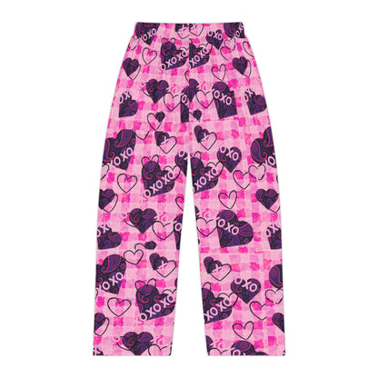 XOXO Heart Pattern Pajama Pants | Pink Valentine Lounge Bottoms